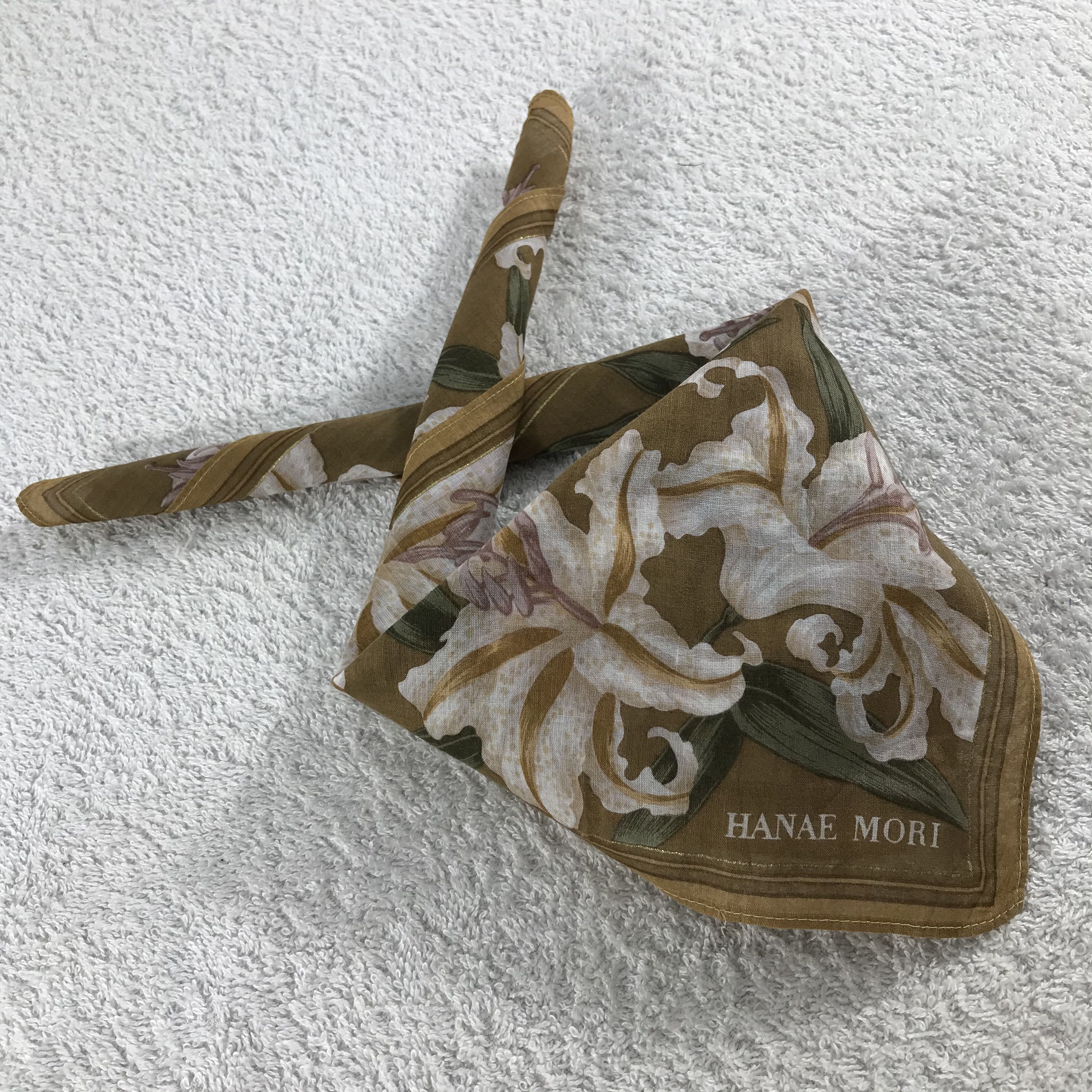 Hanae Mori × Vintage Hanae Mori Bandana / Handkerchief / Neckerchief - S059 Size ONE SIZE - 4 Thumbnail