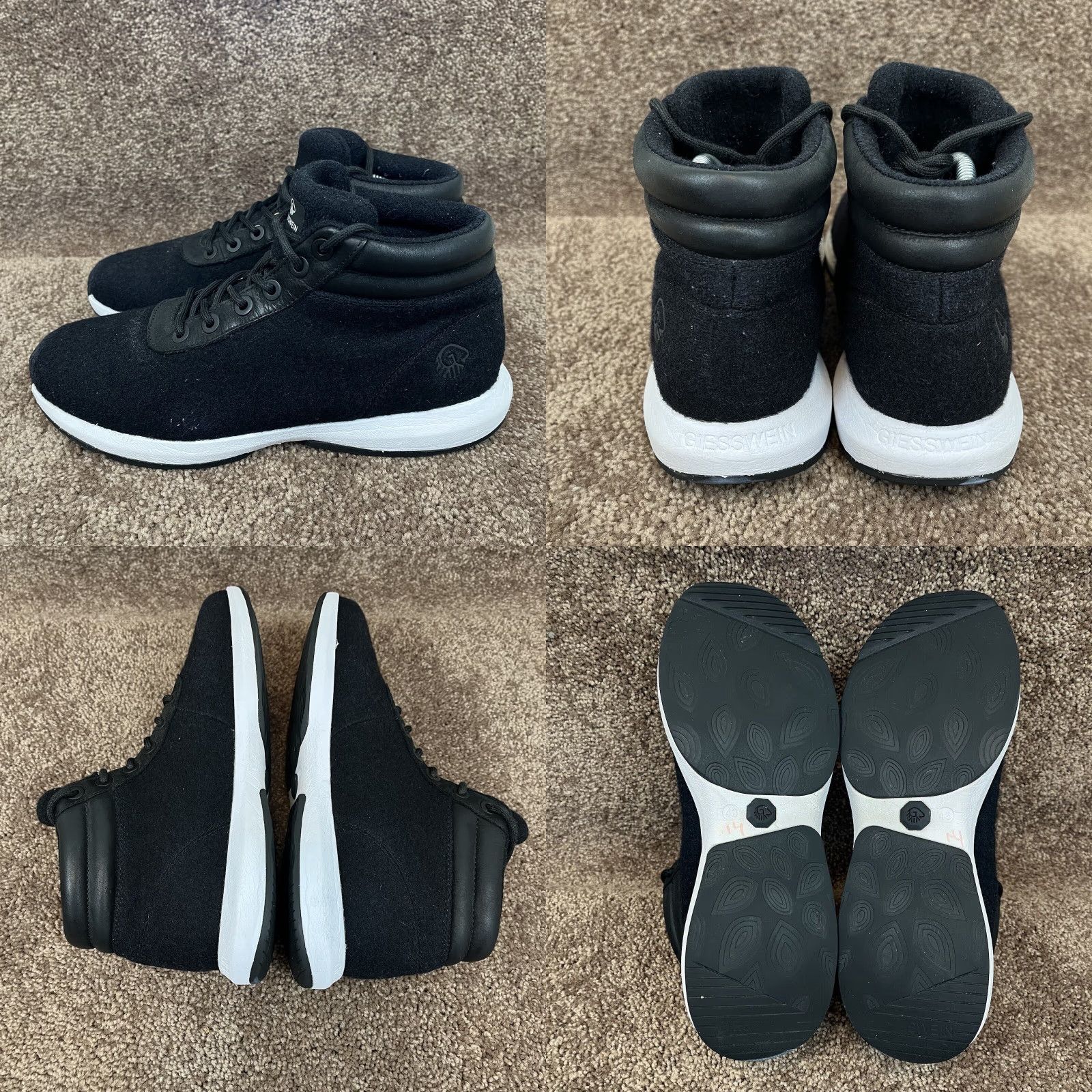 Vintage VINTAGE GIESSWEIN Shoes Men 10 EU 43 Black Merino Wool High Top Runners Trainers Sneaker Size US M / EU 48-50 / 2 - 8 Thumbnail