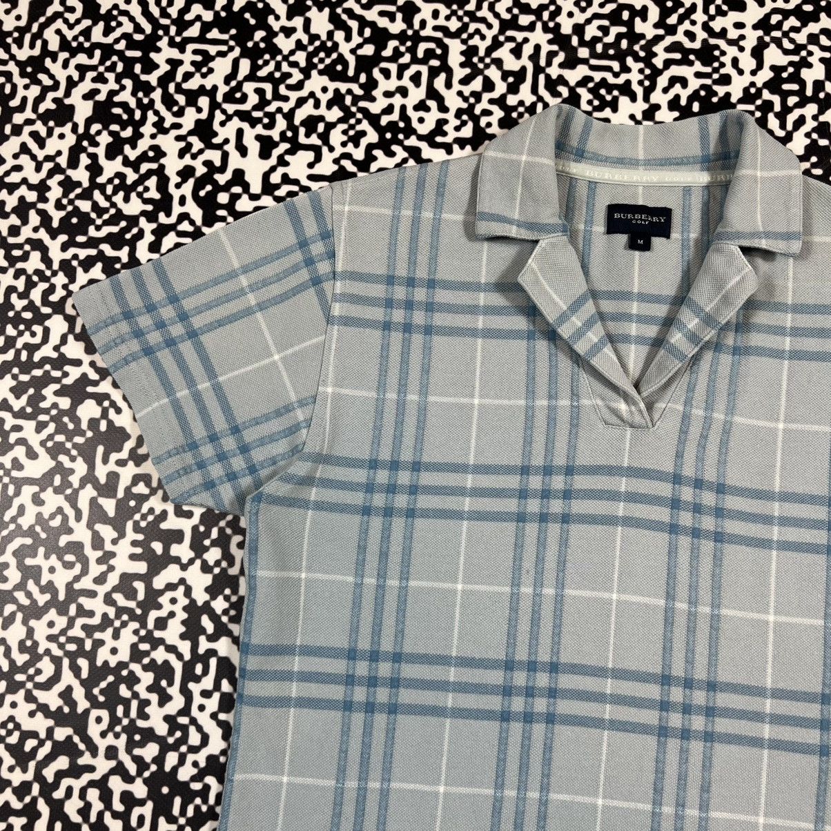 Burberry Vintage Y2K Burberry Golf Blue Nova Check Luxury T-shirt Size M / US 6-8 / IT 42-44 - 7 Thumbnail