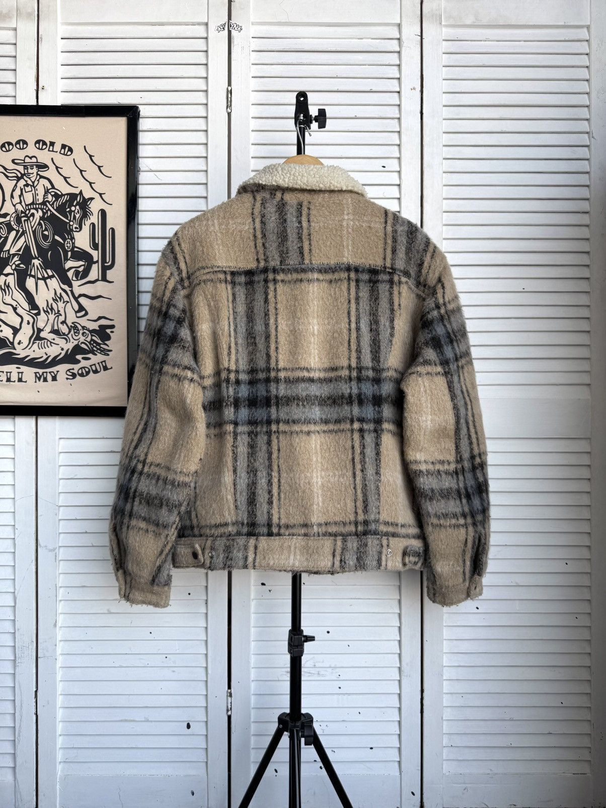 Levi's Levi’s Premium Vintage Fit Sherpa Trucker Jacket Plaid Wool Size US M / EU 48-50 / 2 - 2 Thumbnail
