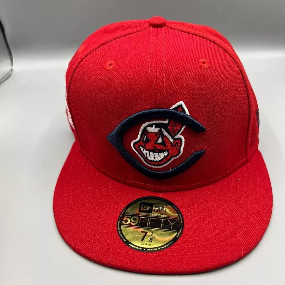 New Era Cleveland Indians Guardians Hat Men 7 1/8 Red Fitted New Size ONE SIZE - 2 Thumbnail