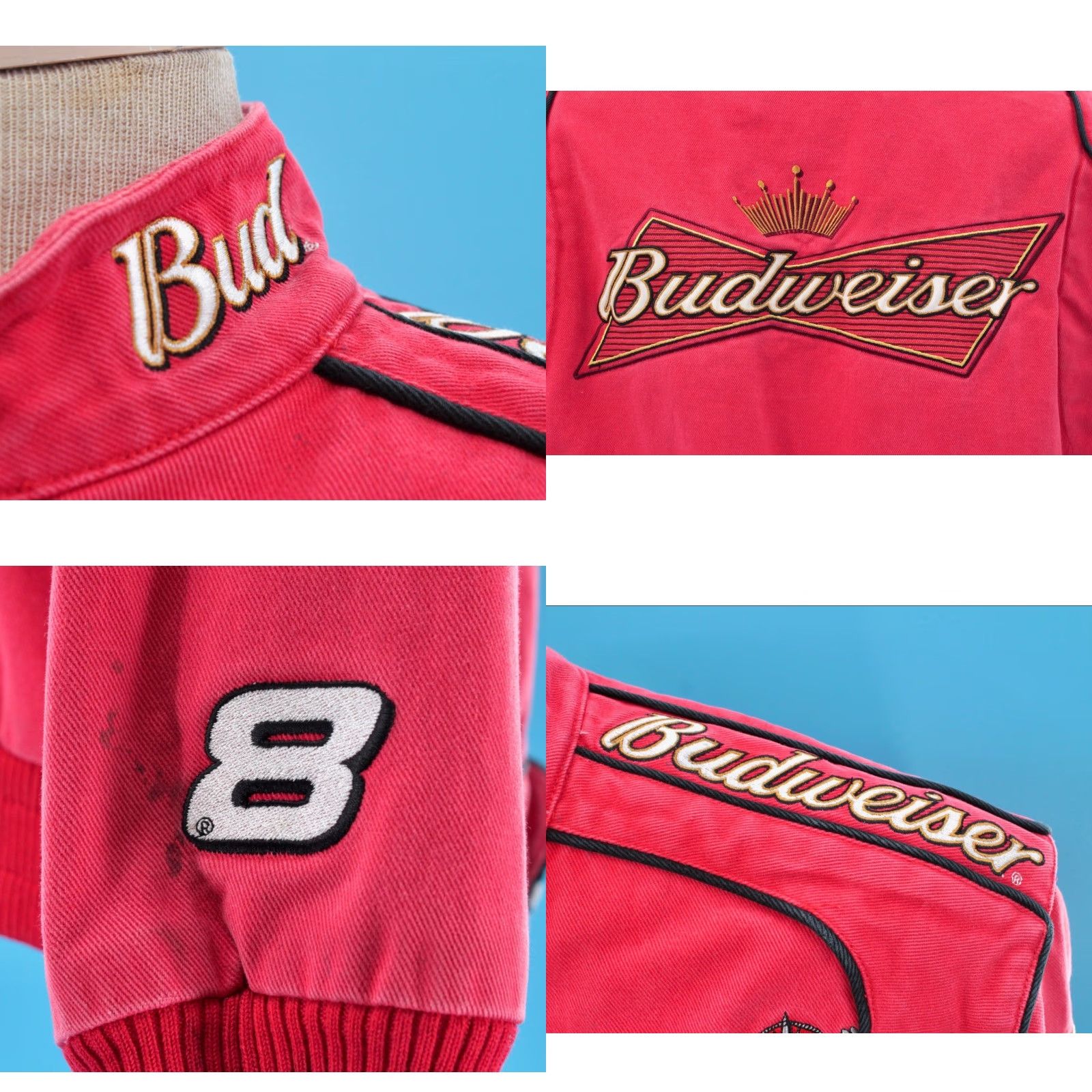 Vintage VINTAGE Mens Budweiser NASCAR Racing Jacket Shirt M Red 1990s 90s Cotton Chase Mens Size US M / EU 48-50 / 2 - 9 Thumbnail