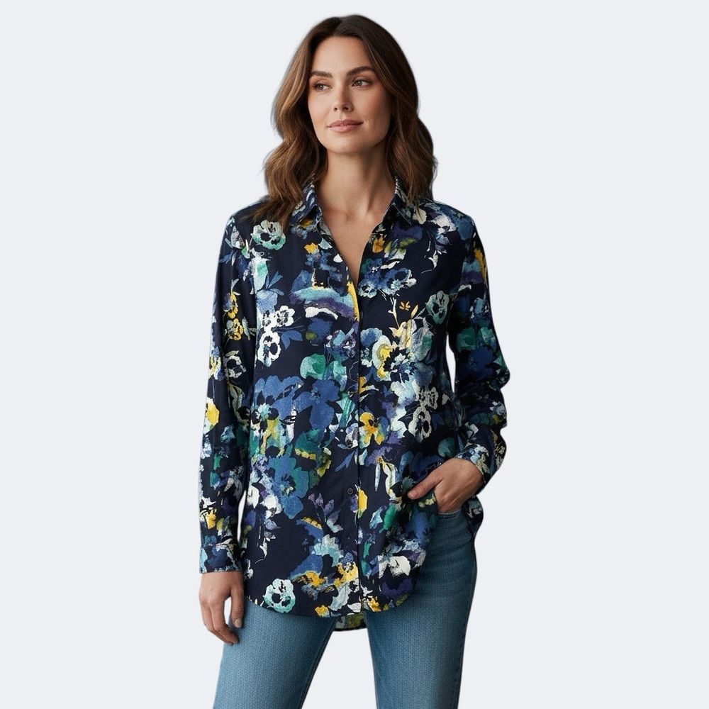 Chicos New Chico's No Iron Stretch Floral Tunic Size 0.5 US 6 Size M / US 6-8 / IT 42-44 - 1 Thumbnail