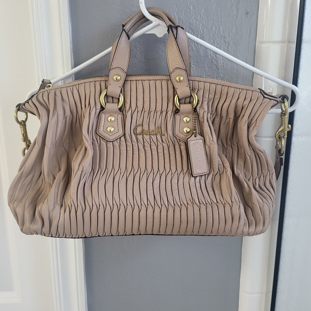 Coach Coach Madison Sofia Ruched Leather Satchel Handbag-Parchment Size ONE SIZE - 1 Thumbnail