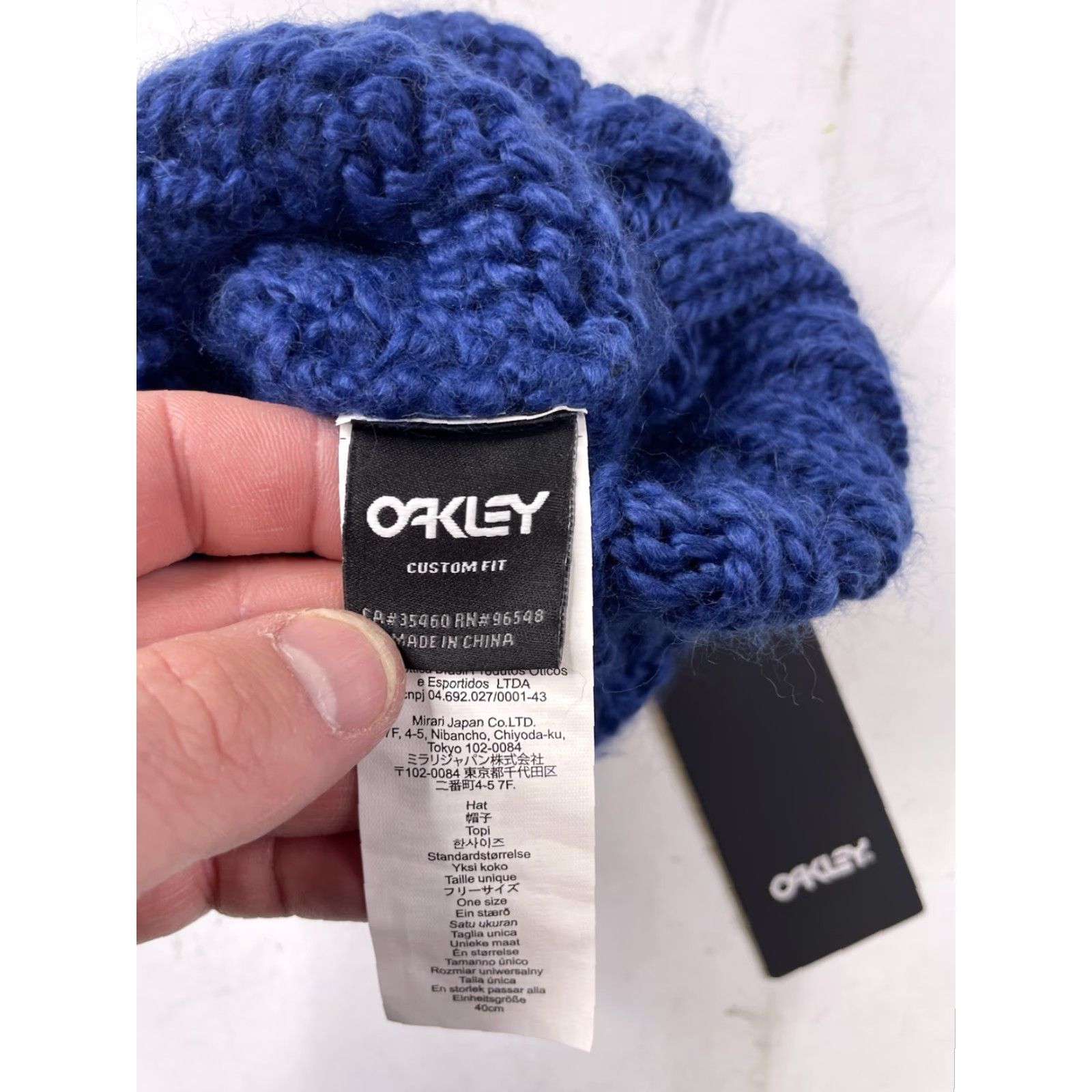 Oakley Oakley Beanie O/S Women Blue Knit Acrylic Crochet Solid - Fall Winter Activewear Casual Travel MSRP 48 Size ONE SIZE - 3 Thumbnail
