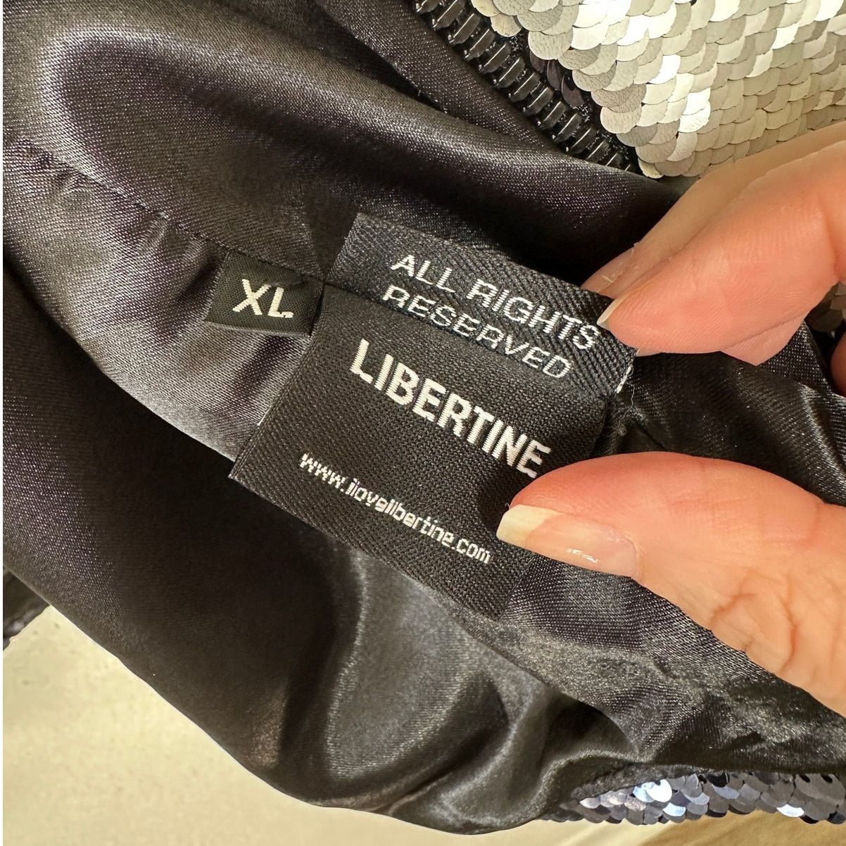 Libertine Libertine Silver Black Sequin Long Sleeve Bomber Jacket XL Size XL / US 12-14 / IT 48-50 - 11 Thumbnail