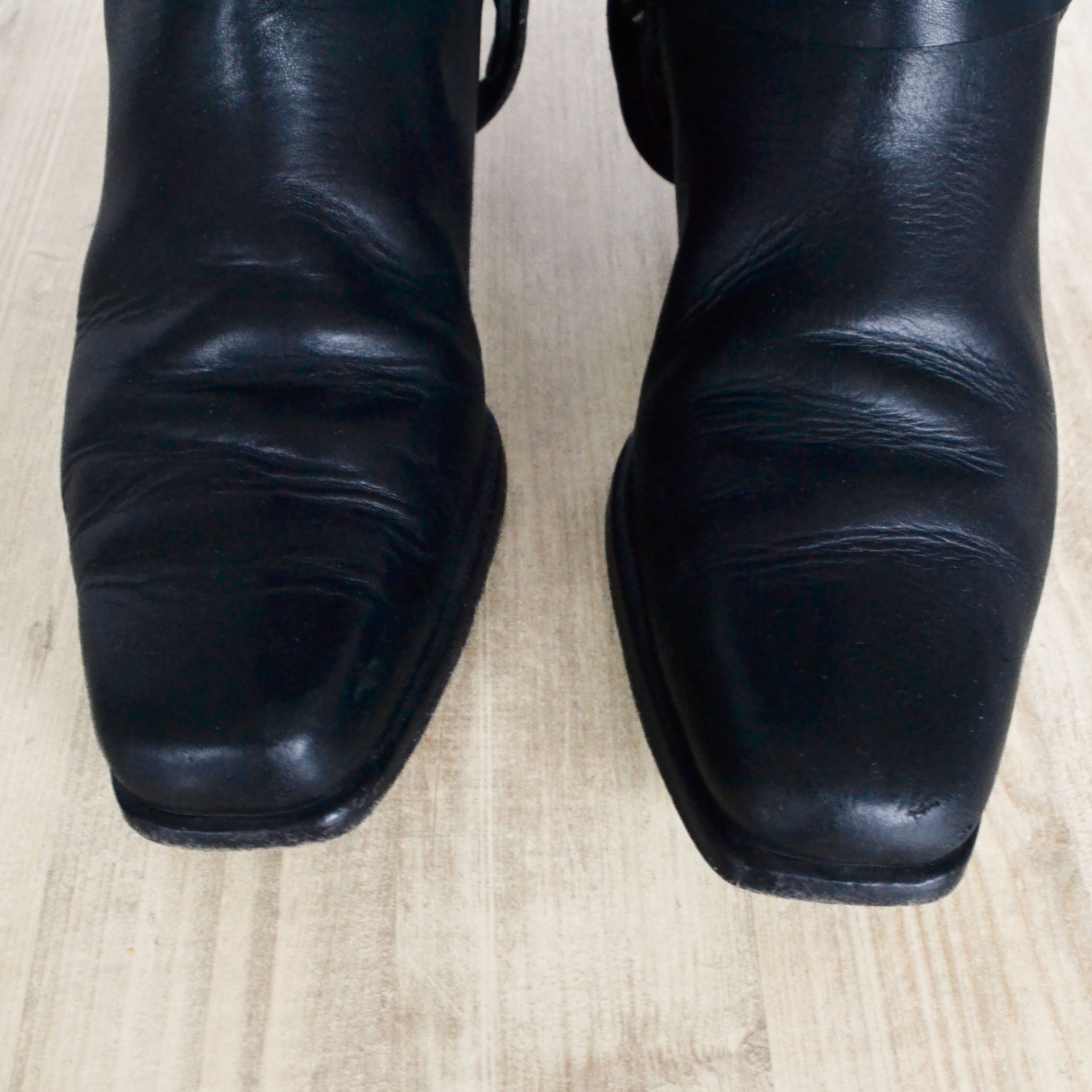 Miu Miu MIU MIU Boots Biker Tall Belt Leather Black Vintage PRADA Size US 8 / IT 38 - 10 Thumbnail