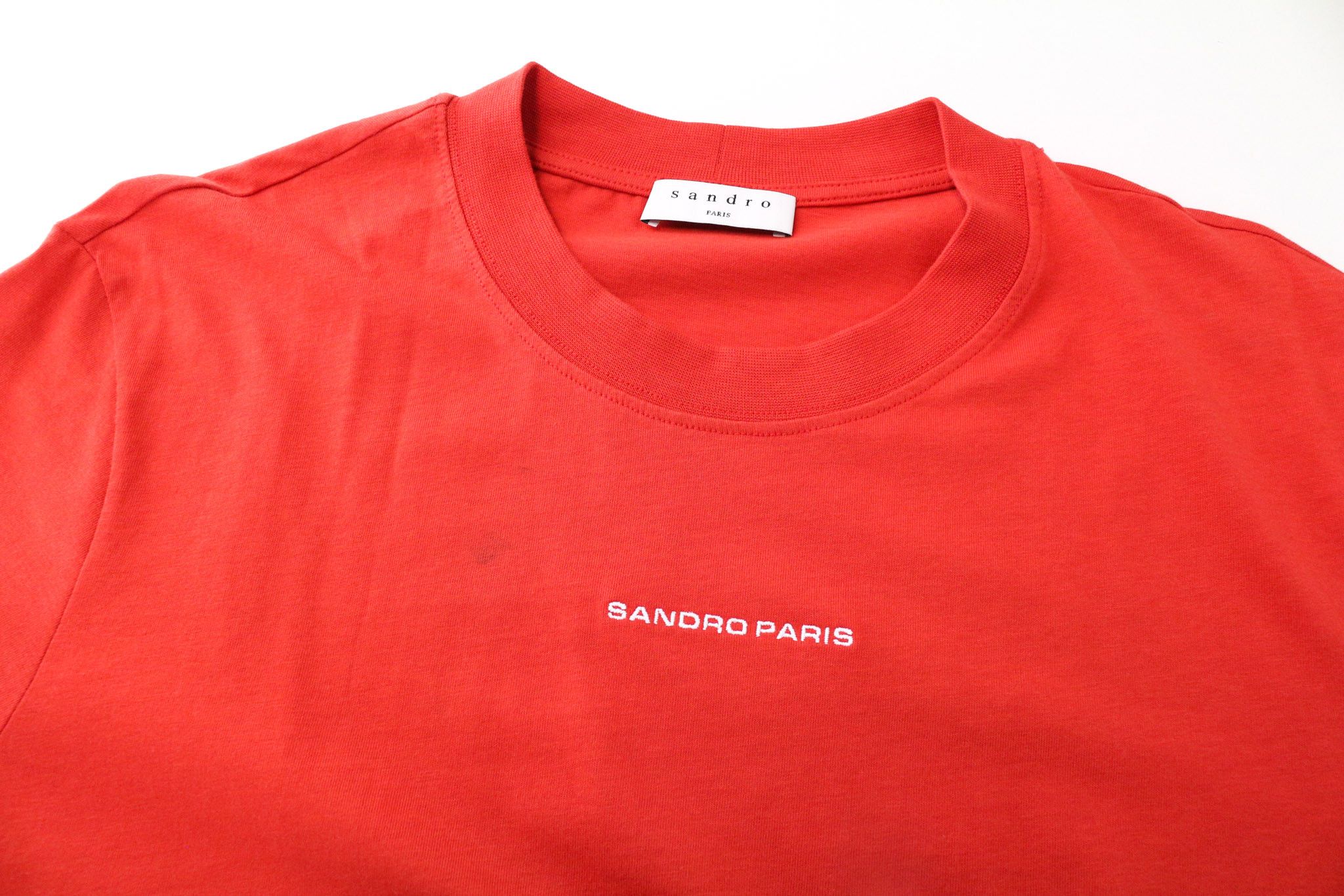 Sandro M Red Cotton Logo Short Sleeve T-Shirt 74478 Size US M / EU 48-50 / 2 - 3 Thumbnail