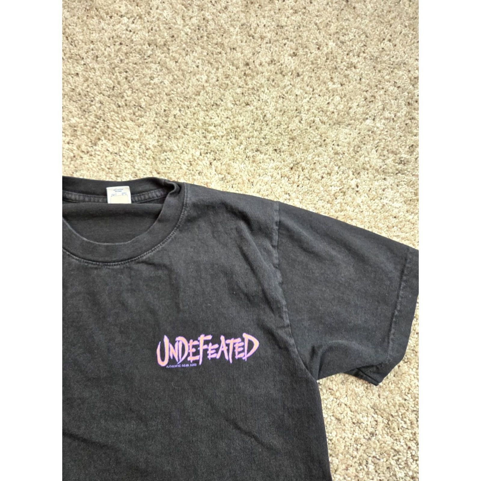 Undefeated Undefeated T Shirt XS Mens Short Sleeve Graphic Pullover USA Made Black Cotton, Crew Neck, Logo, Hip Hop, 2000s, Regular Fit, Vintage: No Size US XS / EU 42 / 0 - 7 Thumbnail