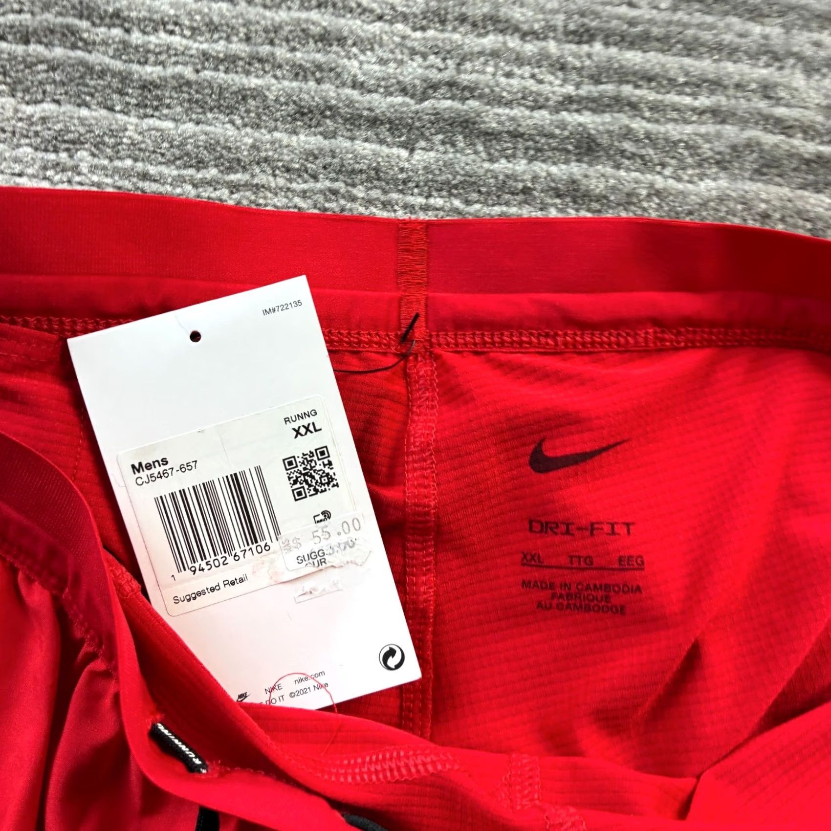 Nike Nike Mens Red Flex Stride 5" Running Shorts 2XL Lined 2 in 1 Size US 39 - 5 Thumbnail