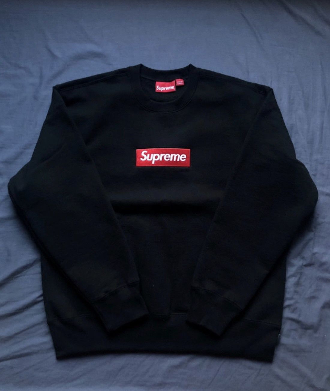 Image of Supreme Box Logo Crewneck in Black, Men's (Size Small)