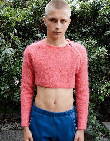 Gosha Rubchinskiy S/S 2013 - cropped mohair shoulder zip sweater Size US M / EU 48-50 / 2 - 6 Thumbnail