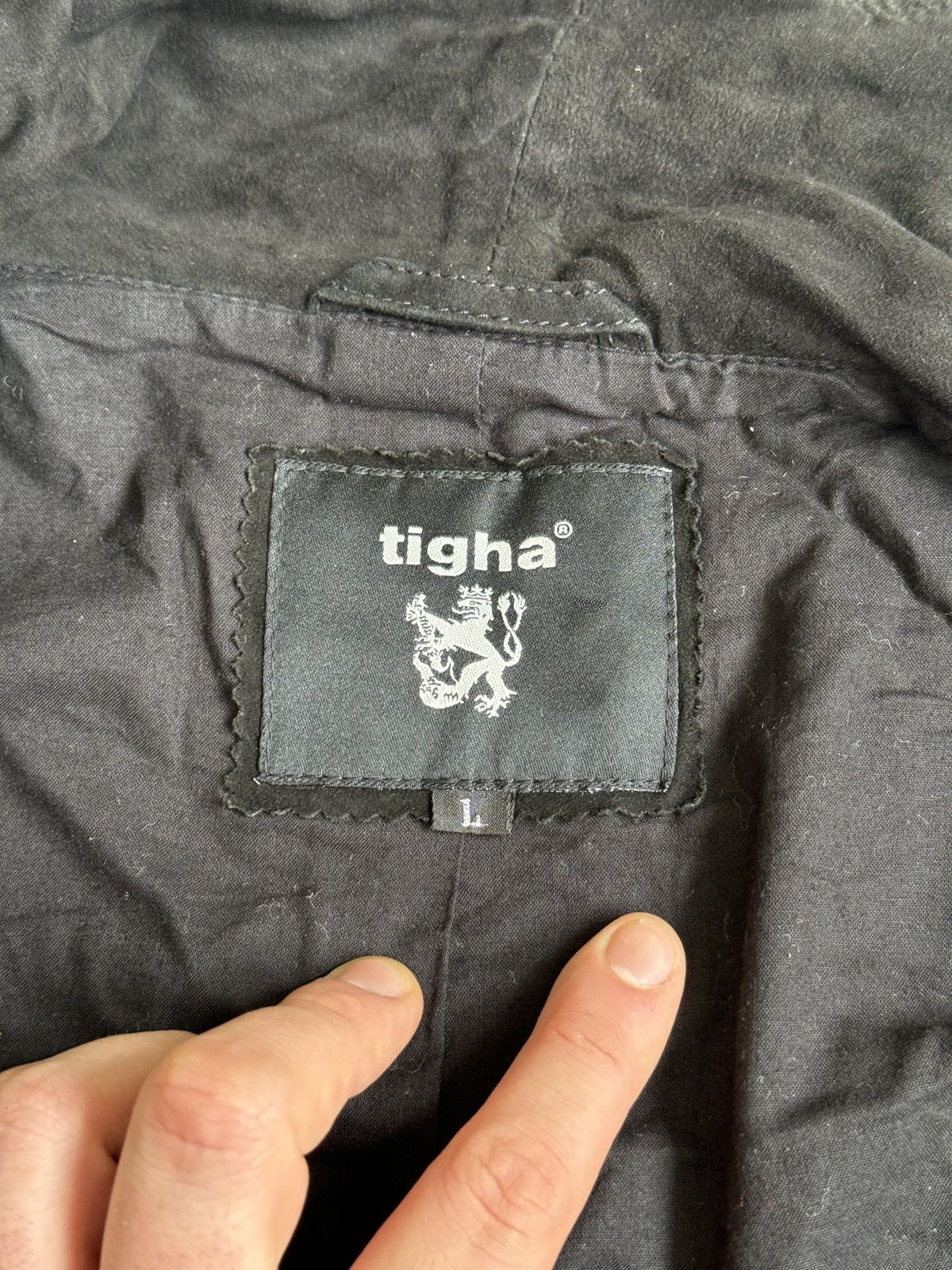 tigha Tigha High Neck Asymmetrical Leather Jacket Rick Owens Style Size L / US 10 / IT 46 - 11 Thumbnail