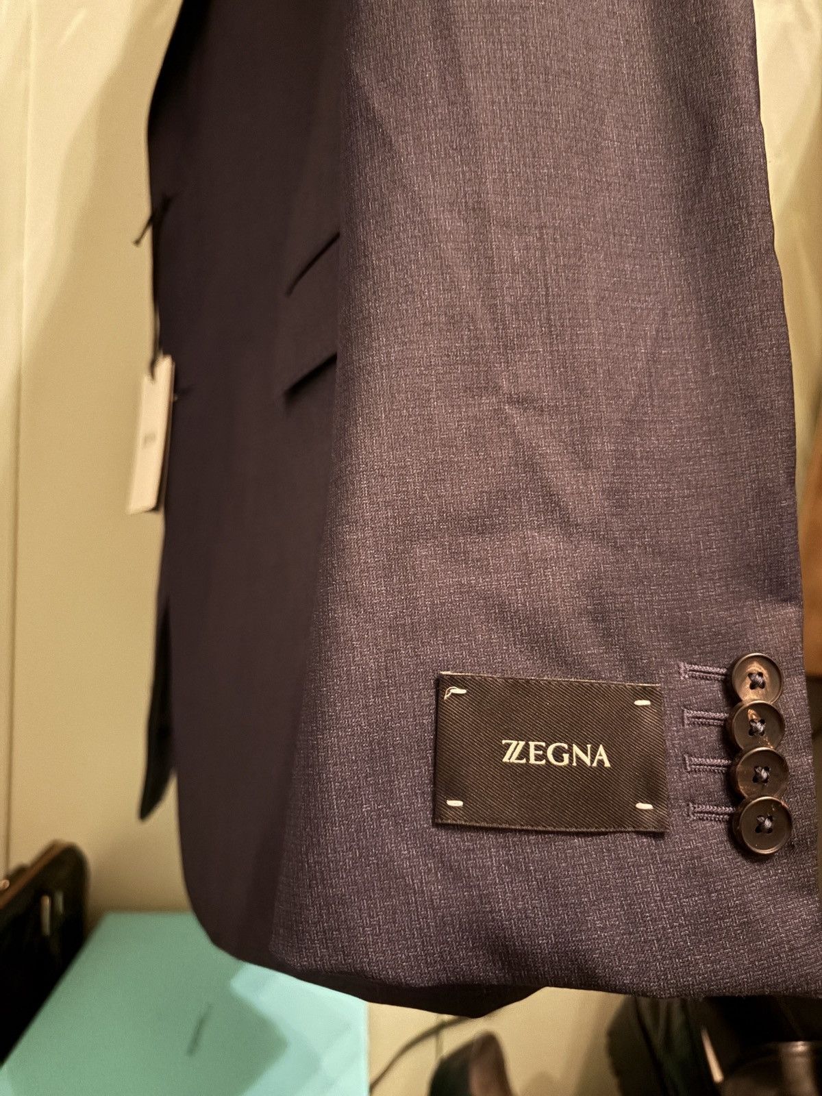 Z Zegna Zegna Suit Navy 8-58 R Size 54R - 7 Thumbnail