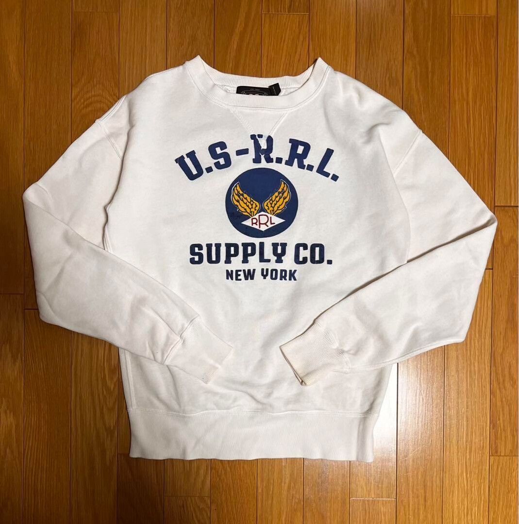 RRL Ralph Lauren white military-inspired crewneck sweatshirt Size US M / EU 48-50 / 2 - 1 Thumbnail