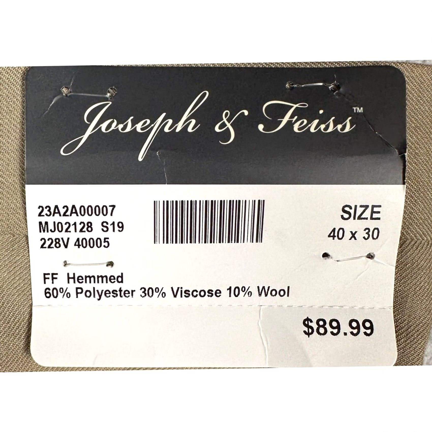 Joseph VINTAGE? No. NEW Joseph Feiss Wool Blend Pants Mens 40X30 Tan Classic Fit Dress Flat Front Size US 40 / EU 56 - 2 Thumbnail