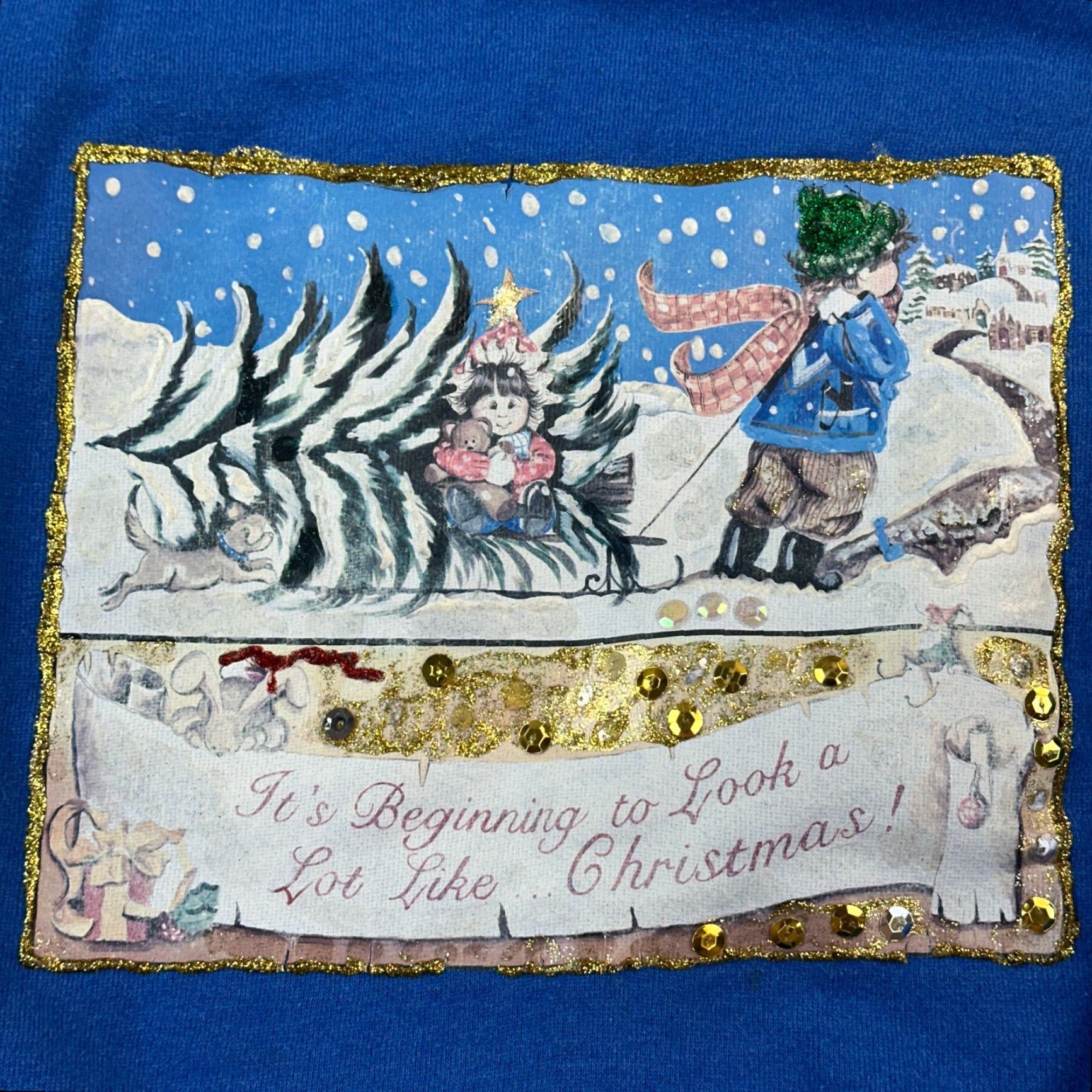 Fruit Of The Loom VINTAGE Hanes Sweatshirt Mens Large Holiday Christmas Graphic Pullover USA 90s Size US L / EU 52-54 / 3 - 4 Thumbnail