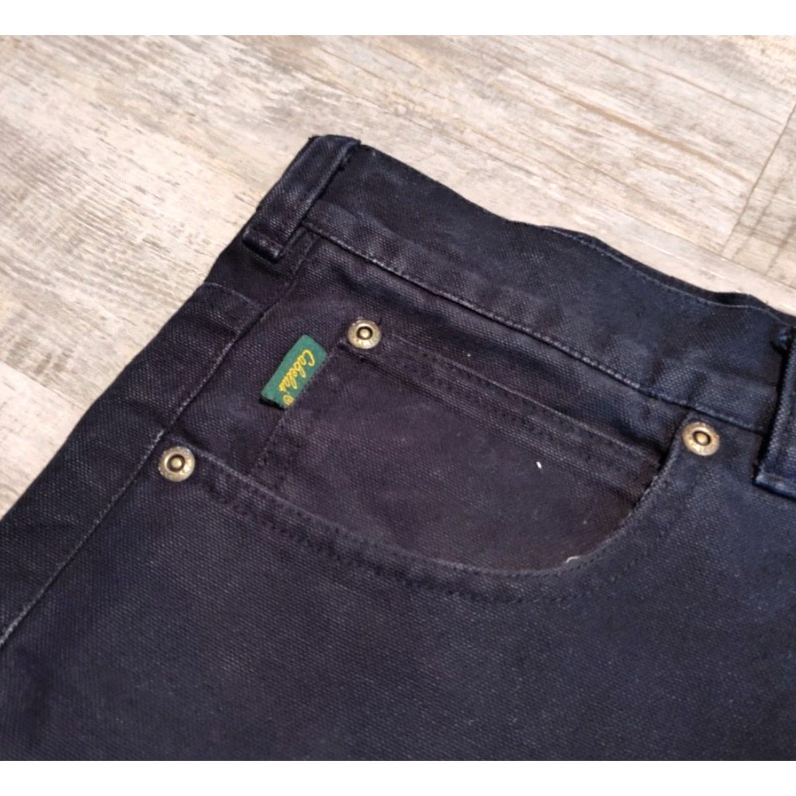 Vintage Vintage Cabela's Men's Workwear Pants 34x30 Canvas Heavy Cotton 5-Pocket Straight Leg Black Size US 34 / EU 50 - 4 Thumbnail