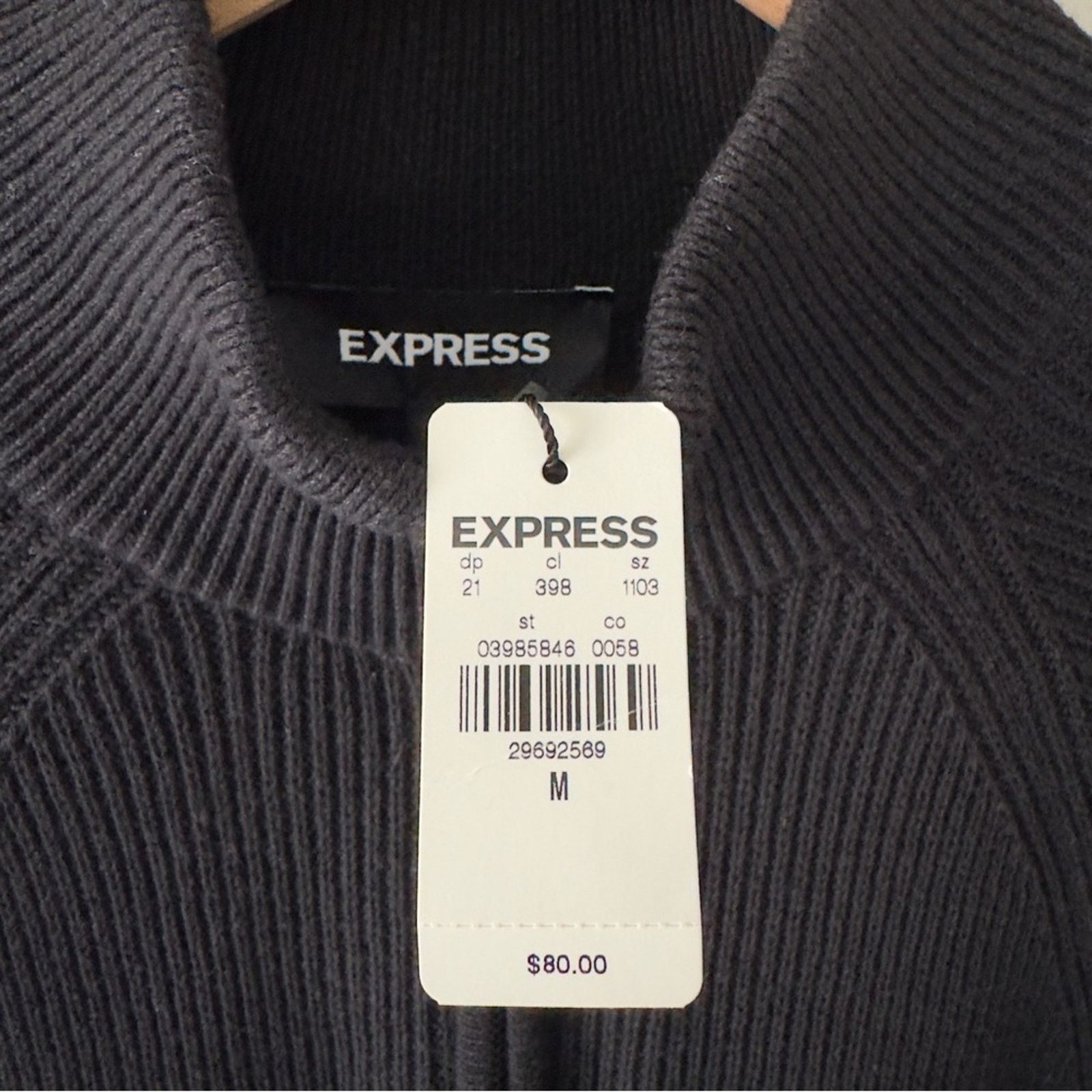 Express Express Black Half-Zip Turtleneck Sweater ribbed long sleeve Size M / US 6-8 / IT 42-44 - 8 Thumbnail