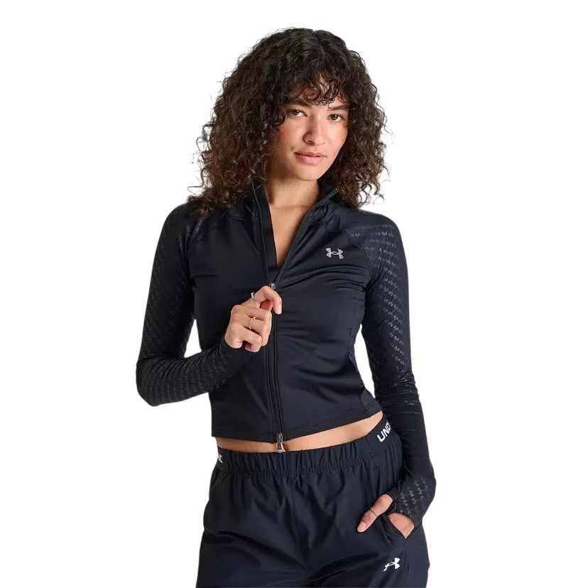 Under Armour Women's Under Armour Emboss Full-Zip Black Jacket - Size S Size S / US 4 / IT 40 - 7 Thumbnail