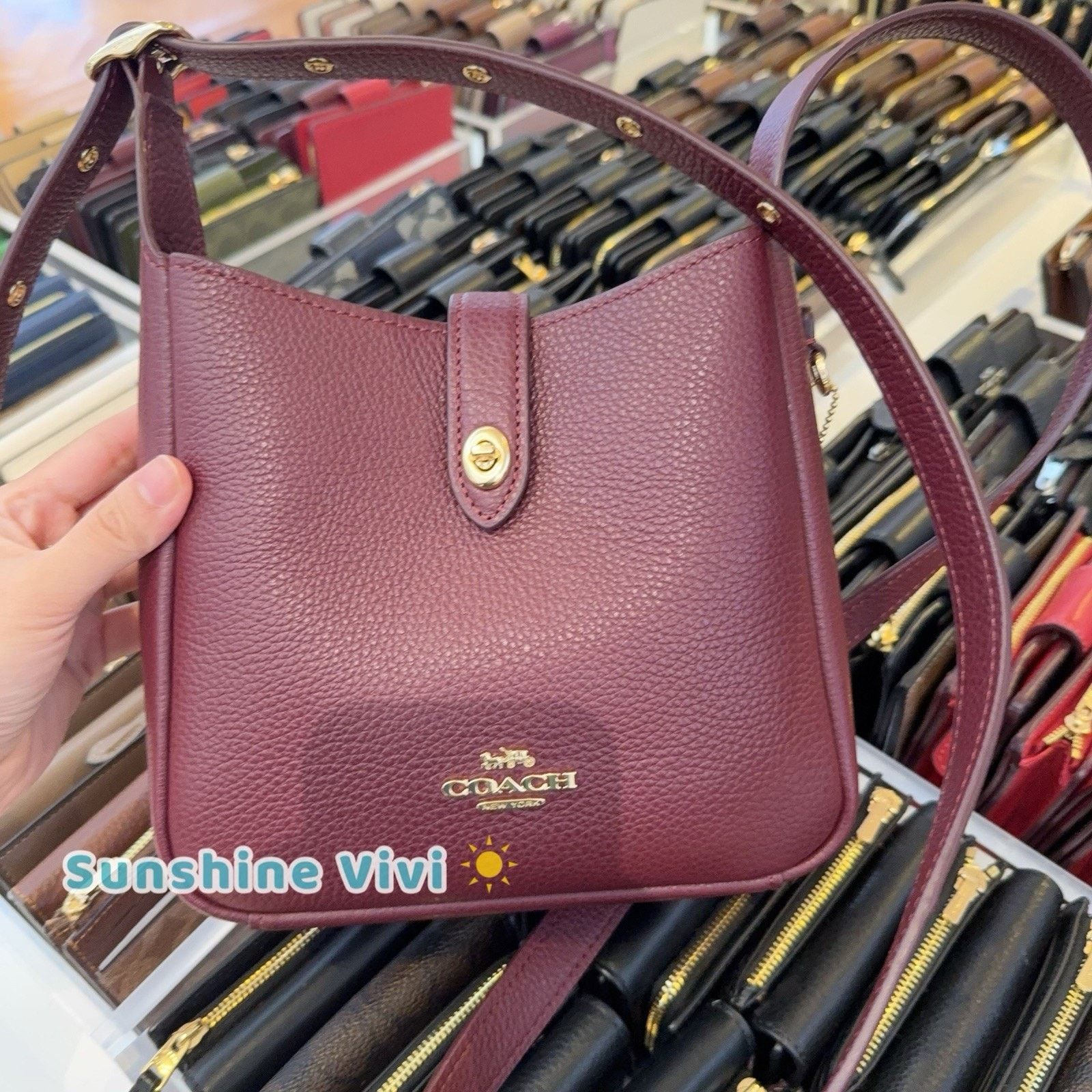 Coach NWT COACH Hadley Mini Crossbody Bag CAL60 Dark Wine Size ONE SIZE - 1 Thumbnail