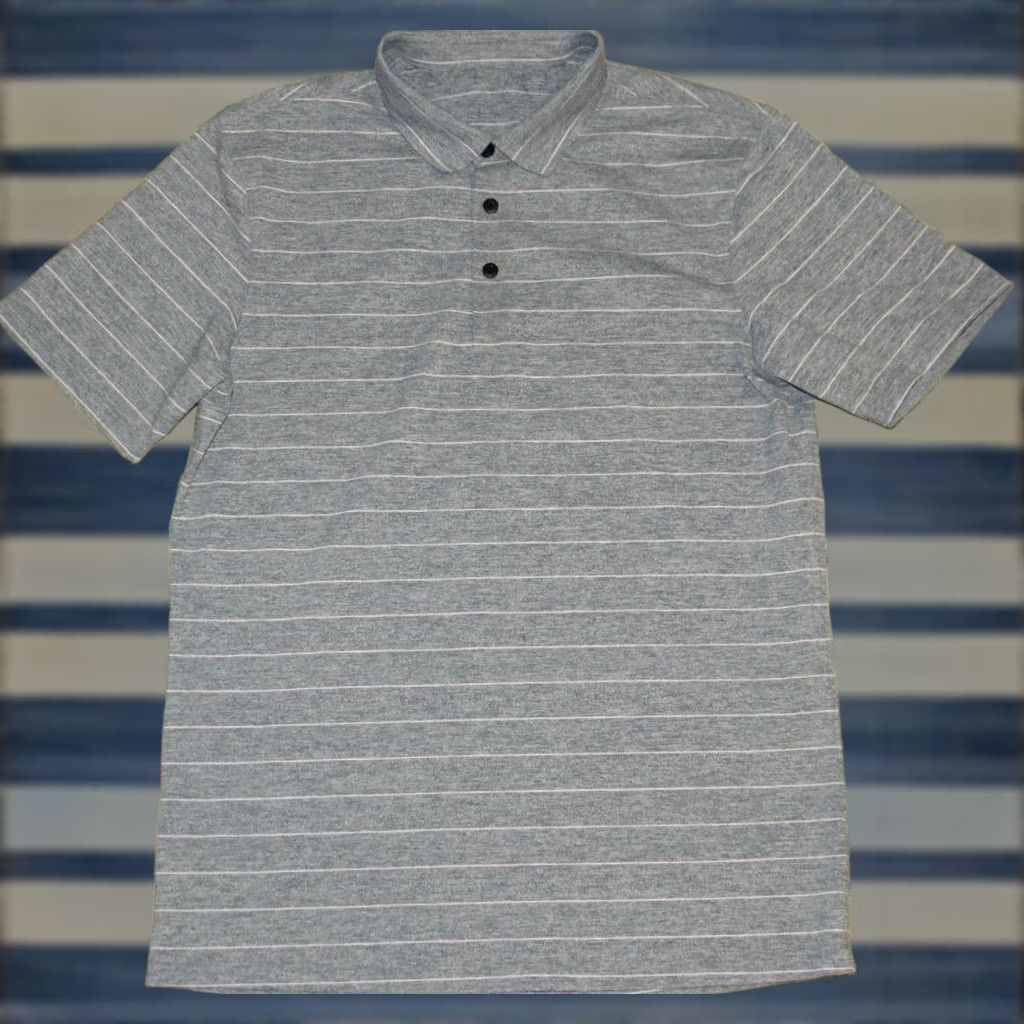 Lululemon LULULEMON Blue Striped Short Sleeve Midweight Polo Shirt Small S Mens Size US S / EU 44-46 / 1 - 1 Thumbnail