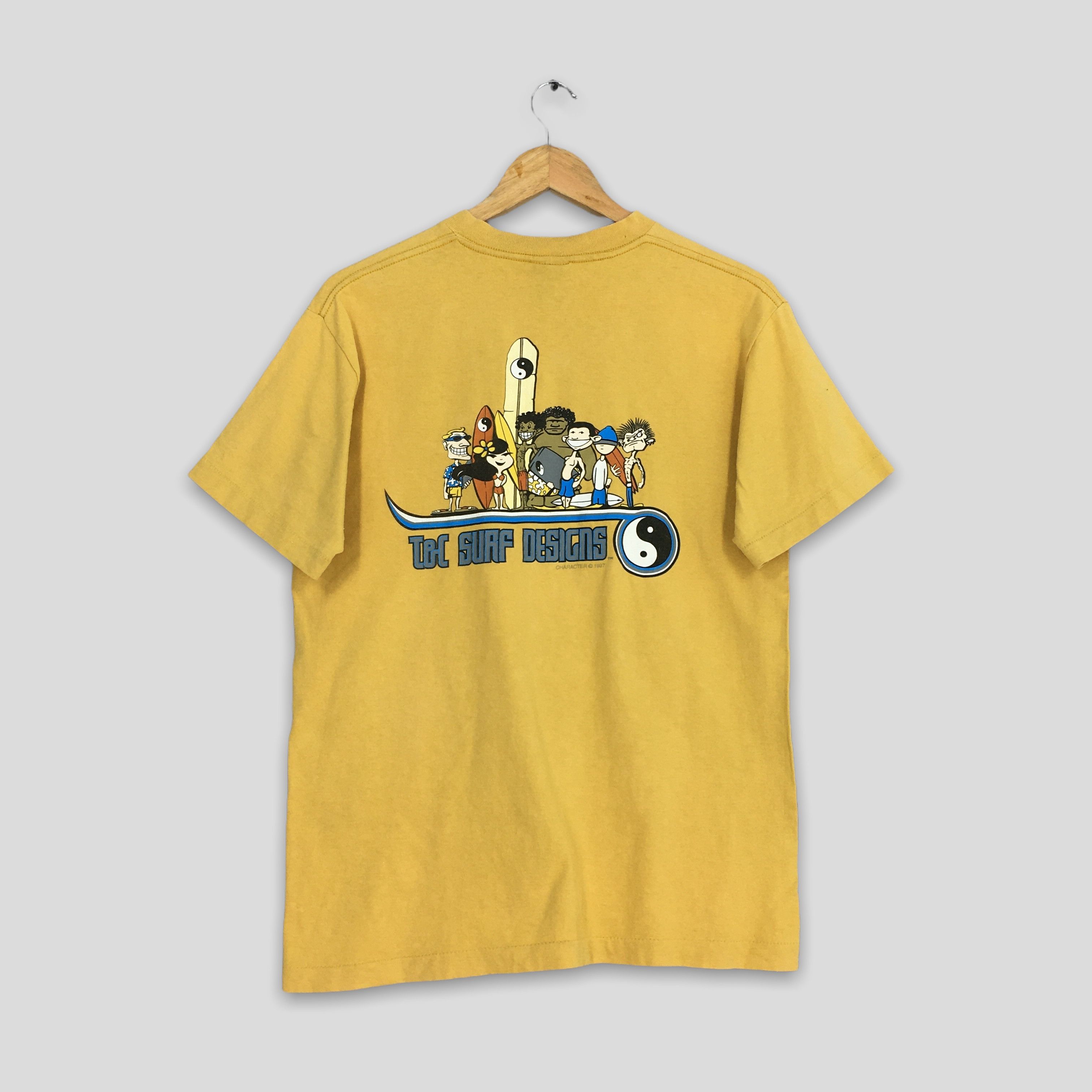 Vintage Vintage T&C Surf Designs Yin Yang Surfing Mustard T shirt Size US M / EU 48-50 / 2 - 1 Thumbnail