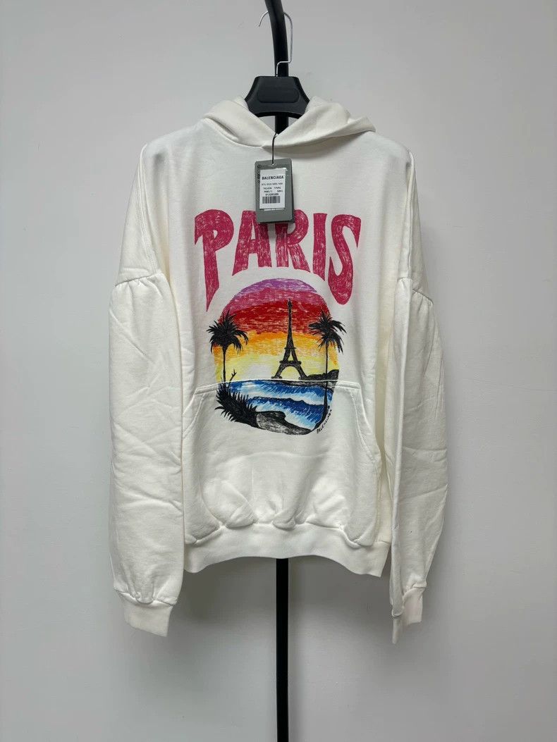 Balenciaga Balenciaga Loose monogrammed hooded sweatshirt with long s Size M / US 6-8 / IT 42-44 - 1 Thumbnail