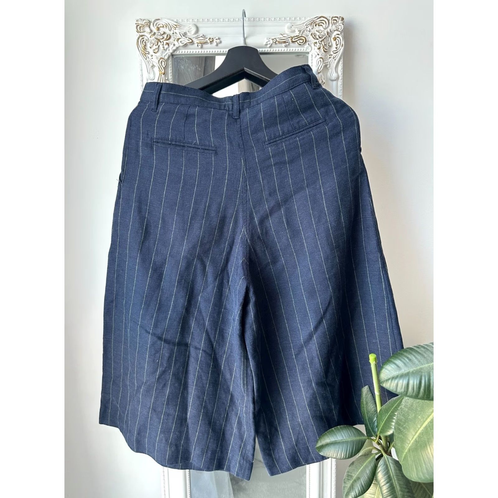 Vintage TOAST Vest & Shorts Set Womens Size 10 Navy Blue Pinstripe Linen Wool 50/50 Vintage Size 32" / US 10 / IT 46 - 5 Thumbnail