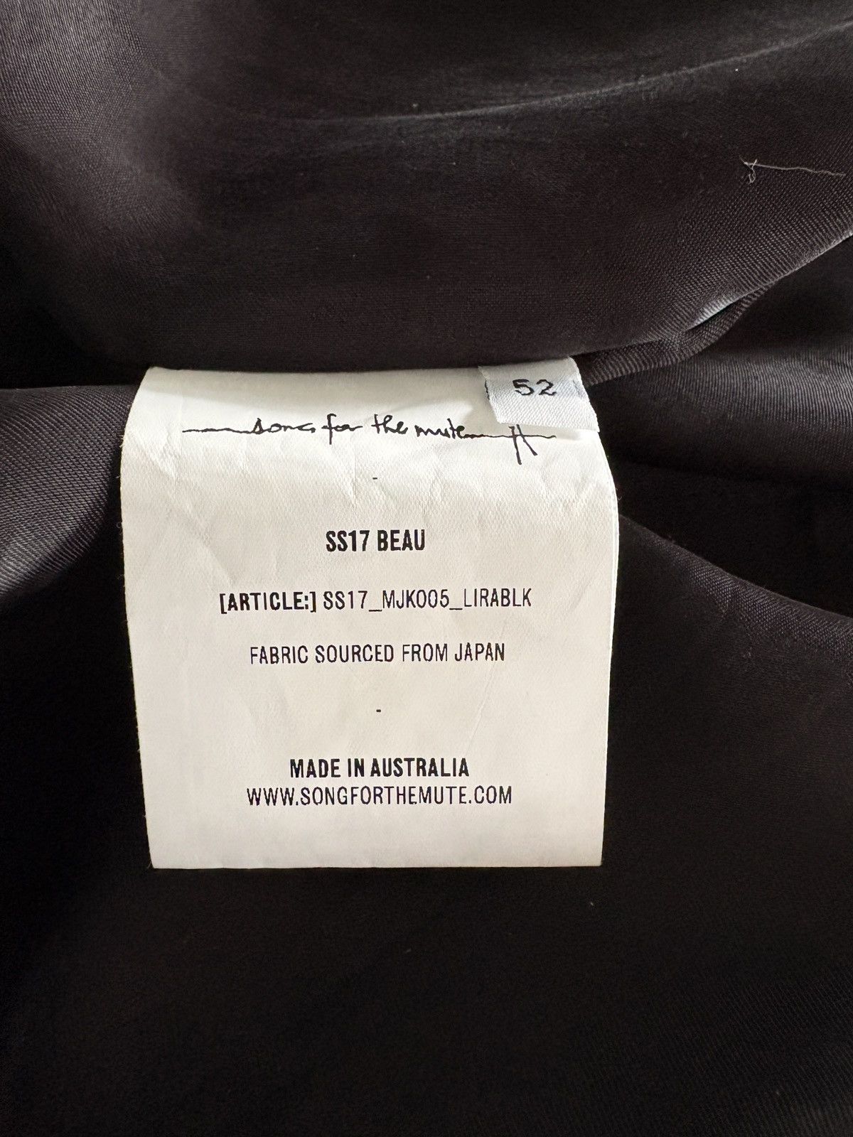Song For The Mute Blazer Size 52S - 4 Thumbnail