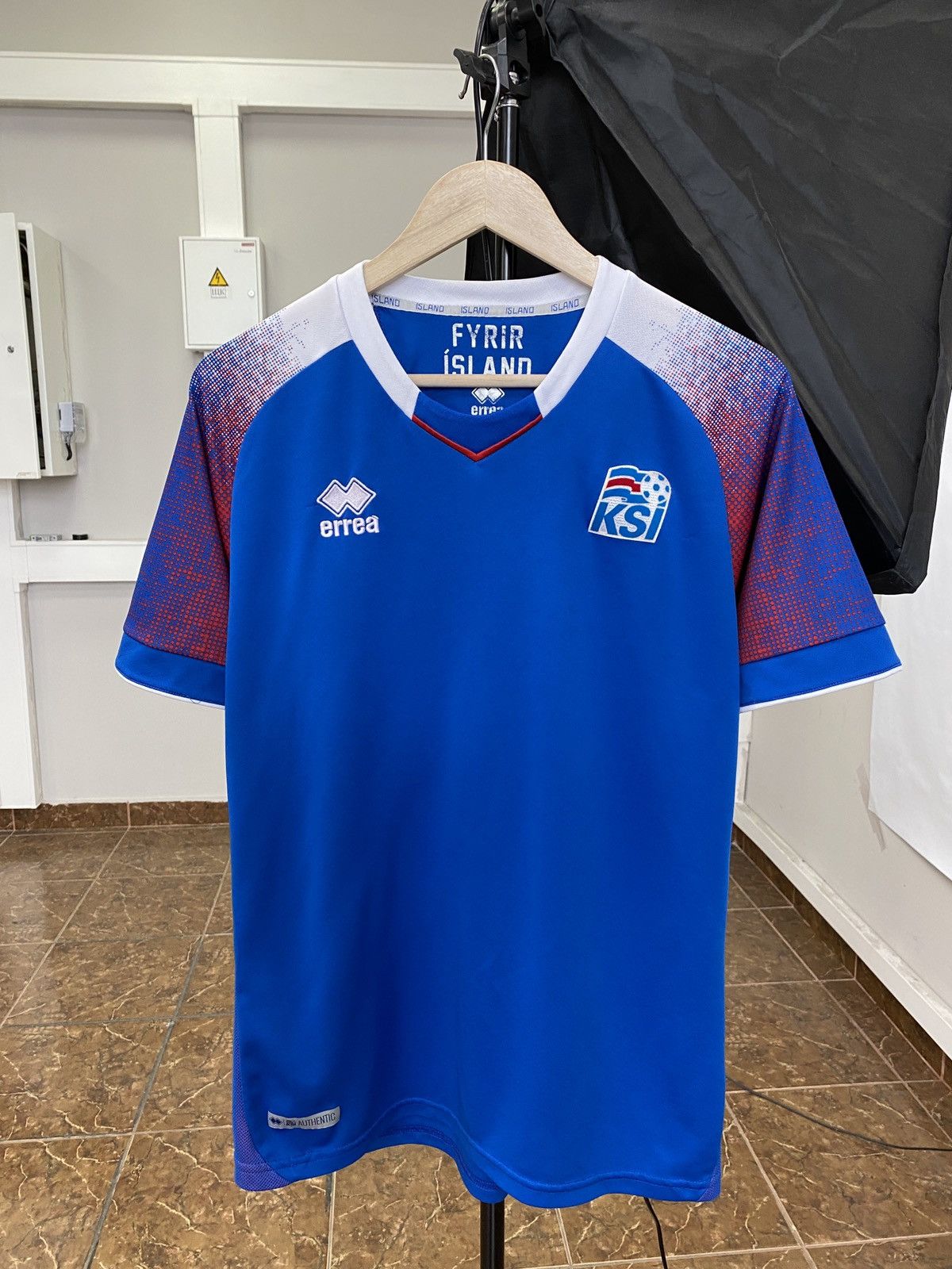 Errea 🇮🇸 Vintage Errea Iceland KSI Soccer Jersey Blokecore Rare Size US L / EU 52-54 / 3 - 1 Thumbnail