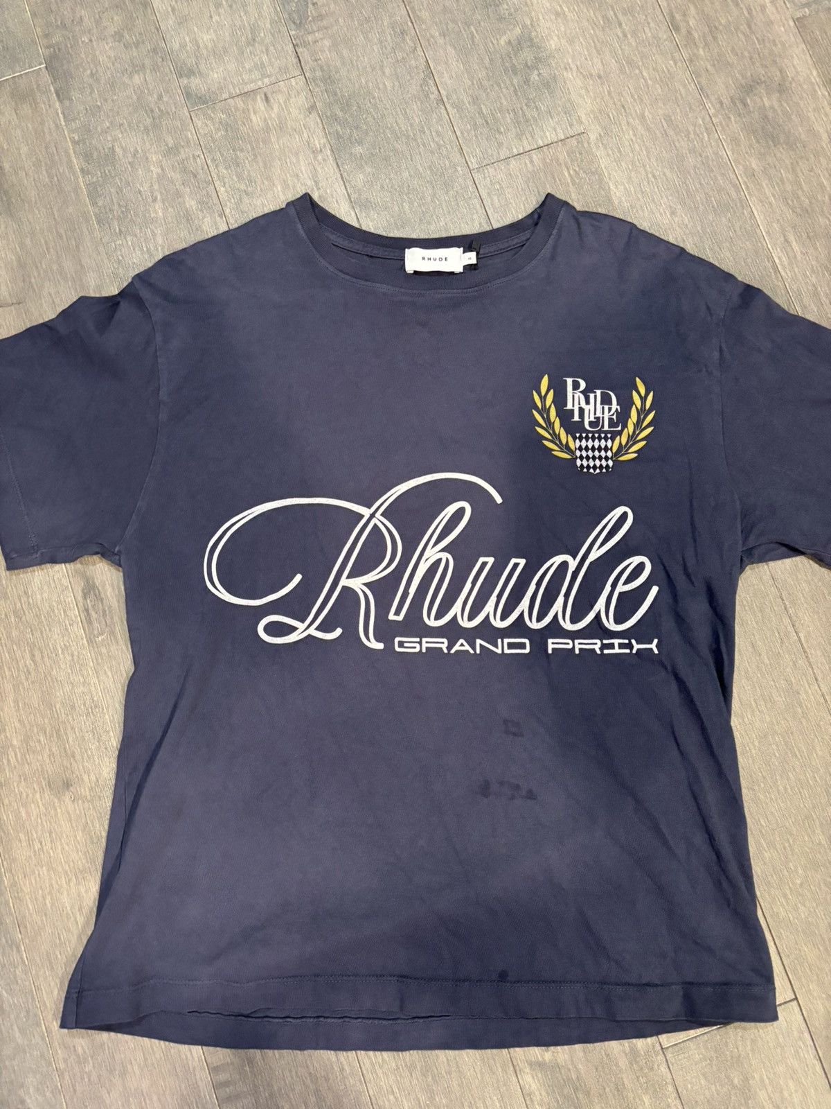 image of Rhude Grand Prix T Shirt Xs Xsmall in Navy, Men's