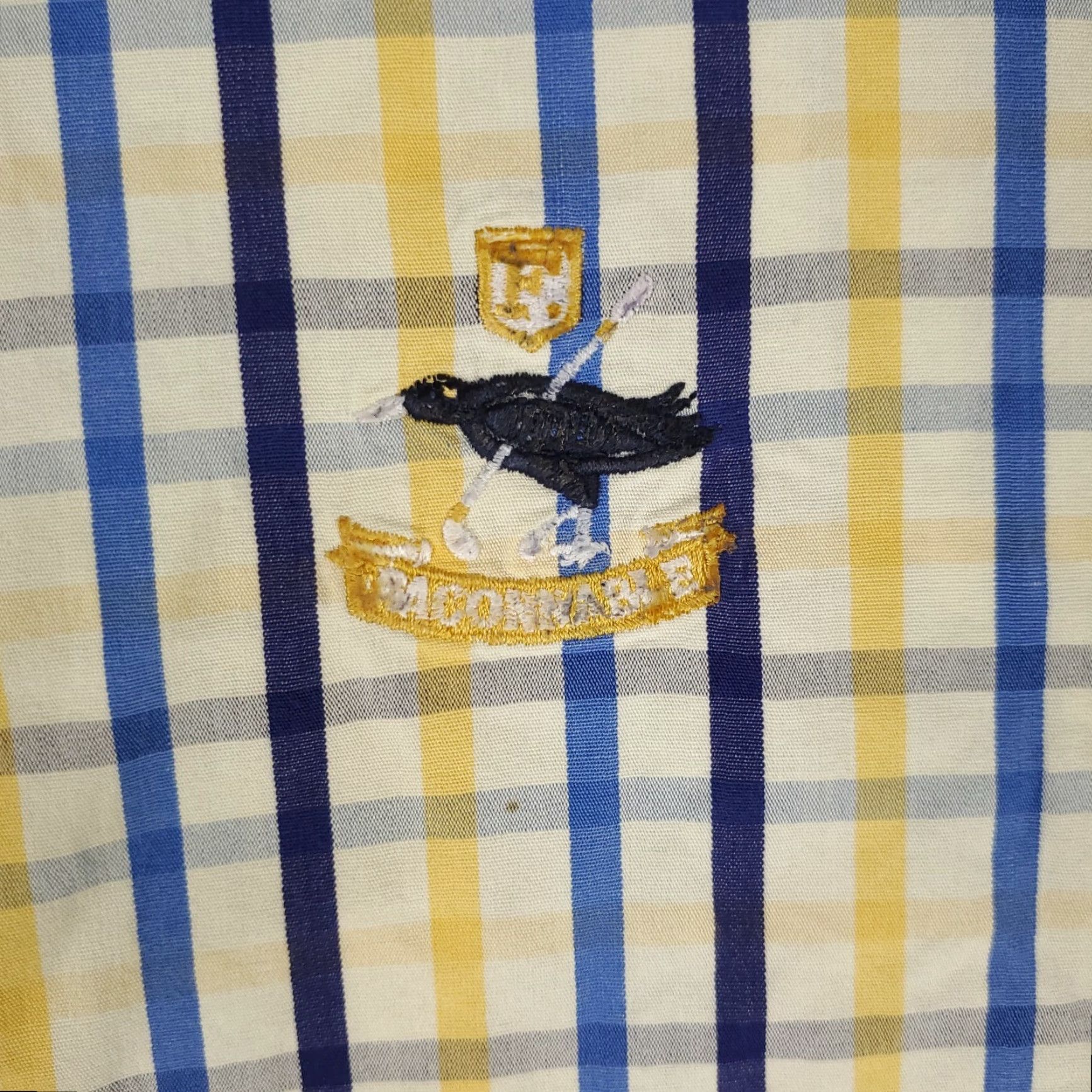 Faconnable Façonnable Casual Button-Up Shirt Mens XL Blue Yellow Check Short Sleeve Classic Preppy Size US XL / EU 56 / 4 - 3 Thumbnail