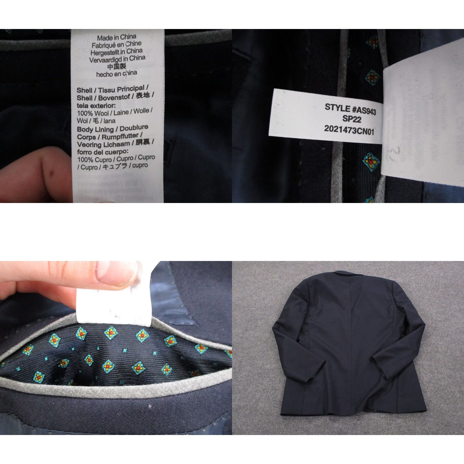J.Crew J. Crew Blazer Mens 44R Navy Wool Sport Two-Button Vitale Barberis Canonico Flannel Tweed Solid Jacket Size 44R - 9 Thumbnail