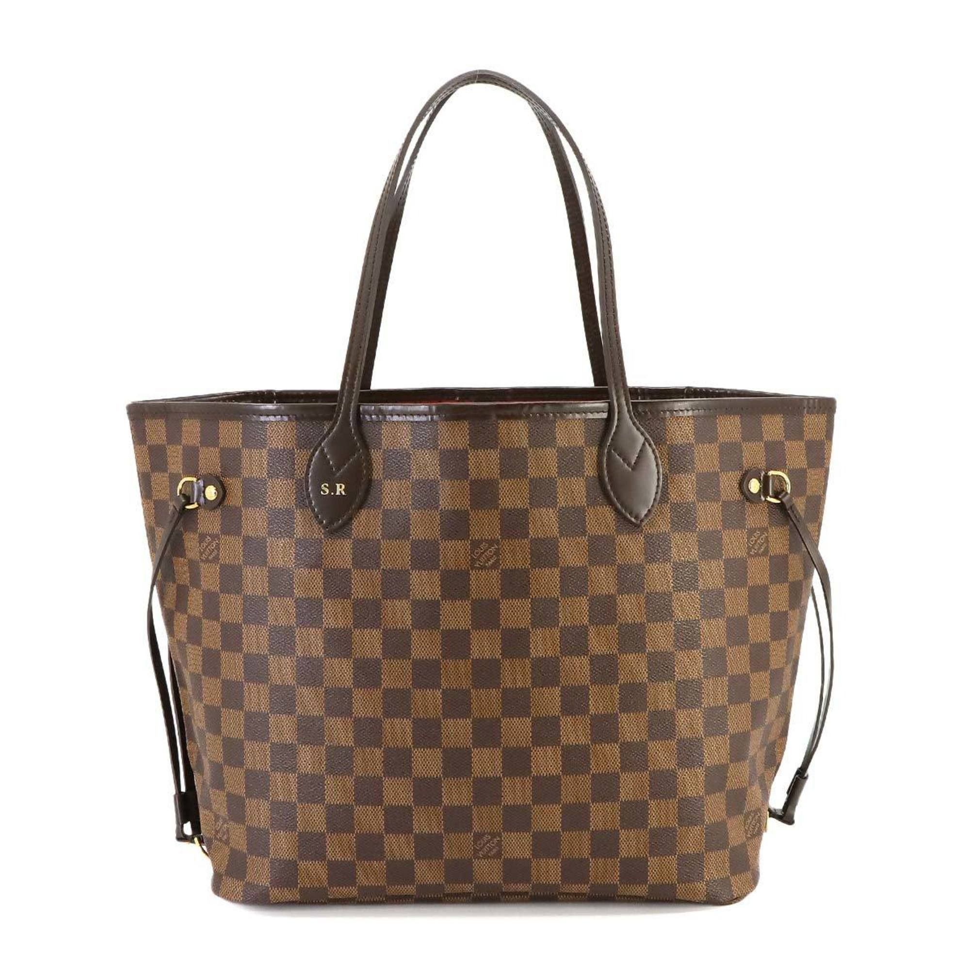 image of Louis Vuitton Damier Neverfull Mm Ebene Cerise N51105 Brown, Women's