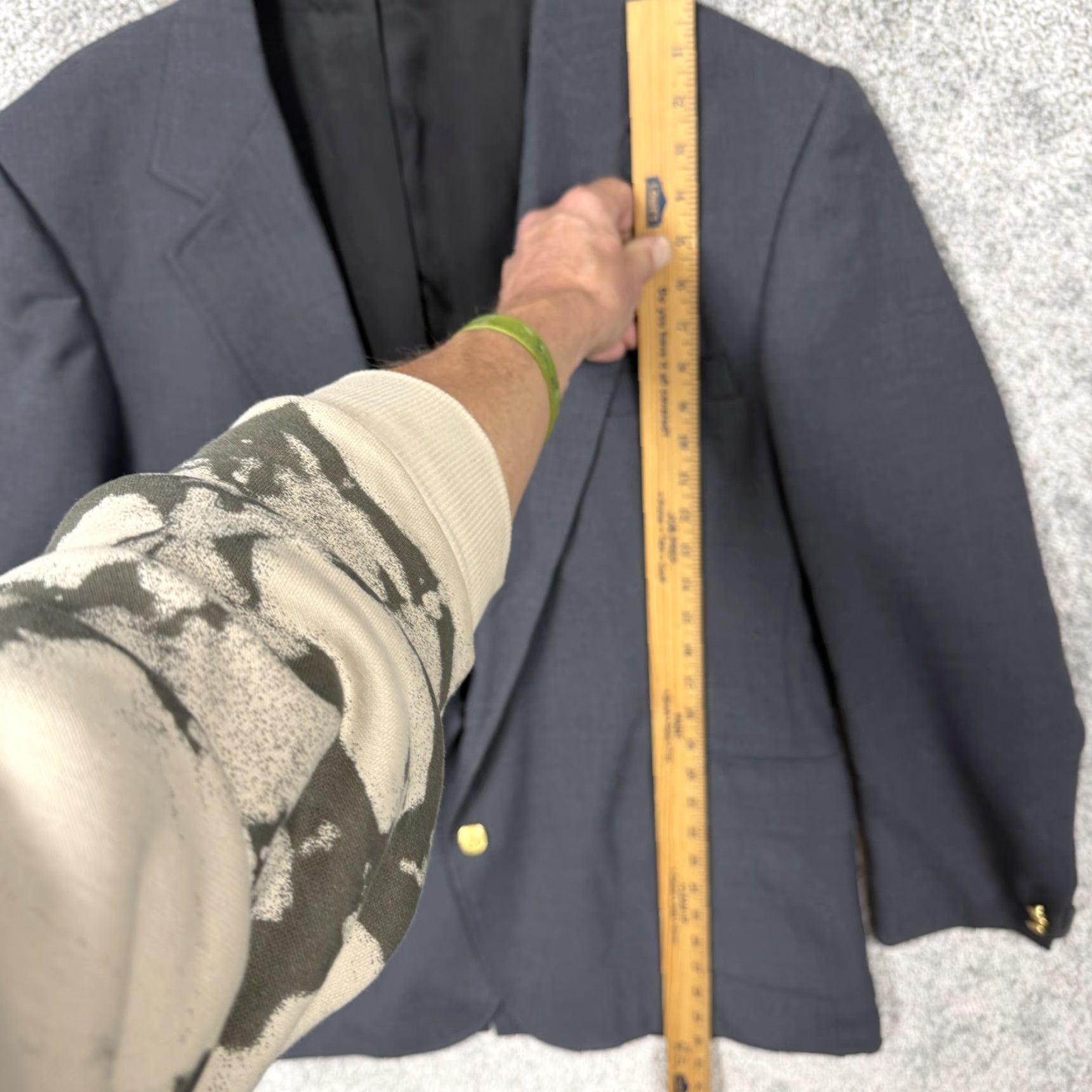 Imperial VINTAGE Imperial by Haggar Blazer Mens 40R Gray Single-Breasted Notch Lapel Slim/Regular Wool Tweed Formal Business 80s 70s USA Size 40R - 2 Thumbnail
