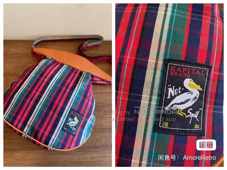 Kapital Kapital Cowhide plaid canvas pelican cross-body shoulder b Size ONE SIZE - 7 Thumbnail