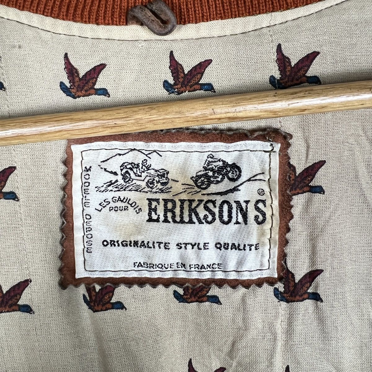 Vintage Vintage Eriksons Paris Motorcycle Suede Leather Jacket Size US L / EU 52-54 / 3 - 13 Thumbnail