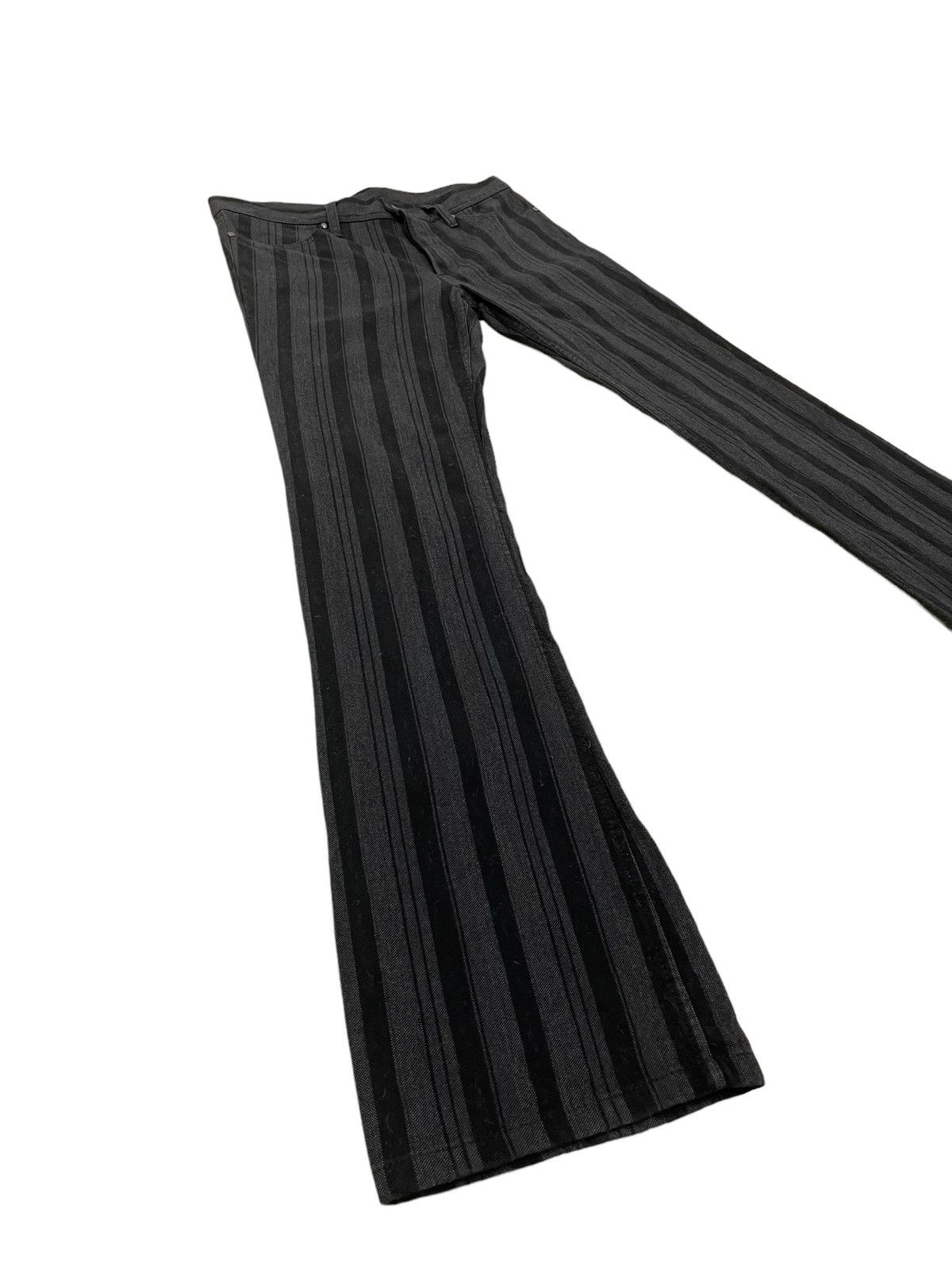 image of Hype Flare Jeans Shellac Border Striped Low Rise Boot Cut 83 in Black Grey, Men's (Size 31)