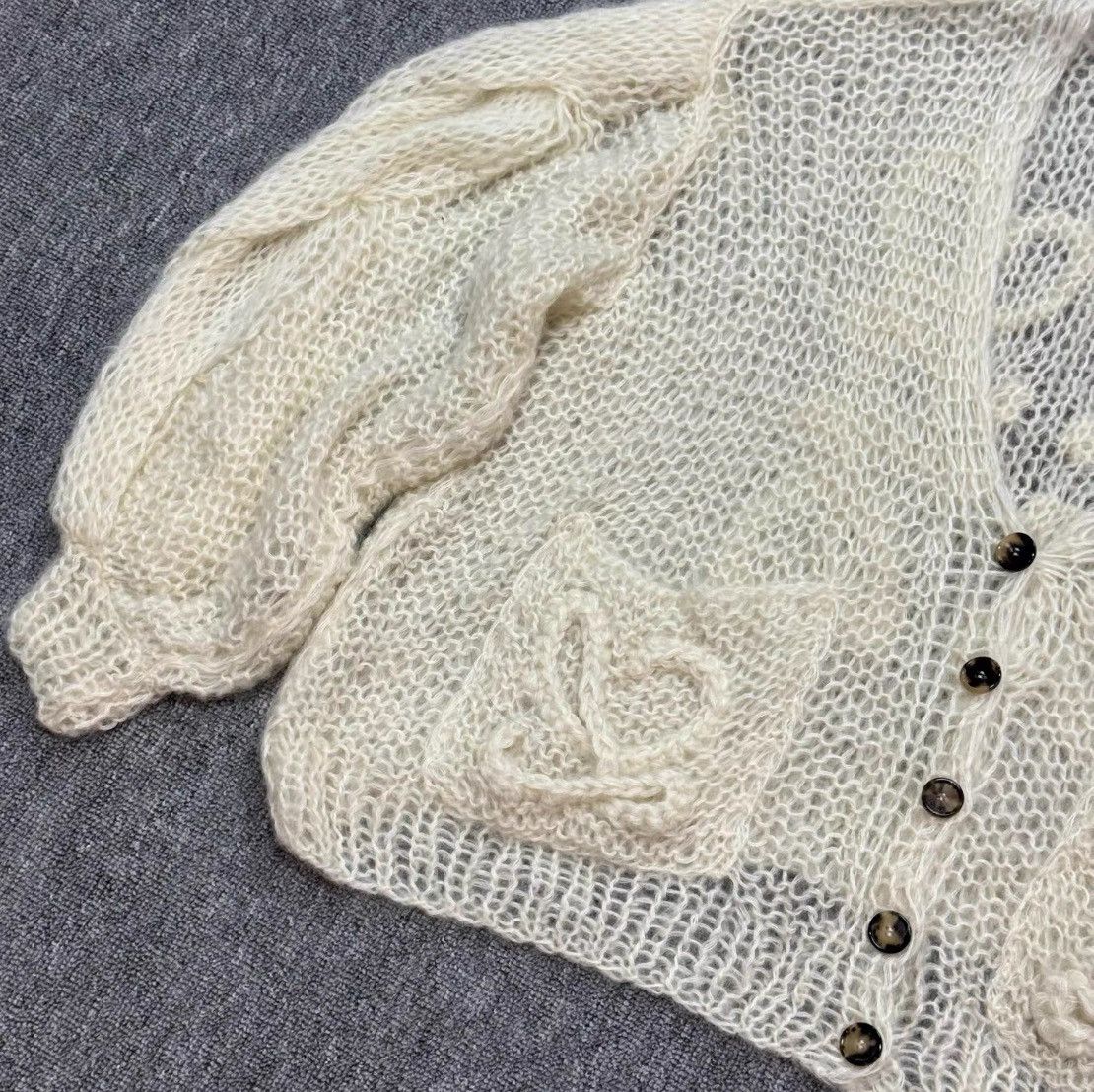 Loewe Loewe White knit cardigan, big logo design Size XS / US 0-2 / IT 36-38 - 5 Thumbnail