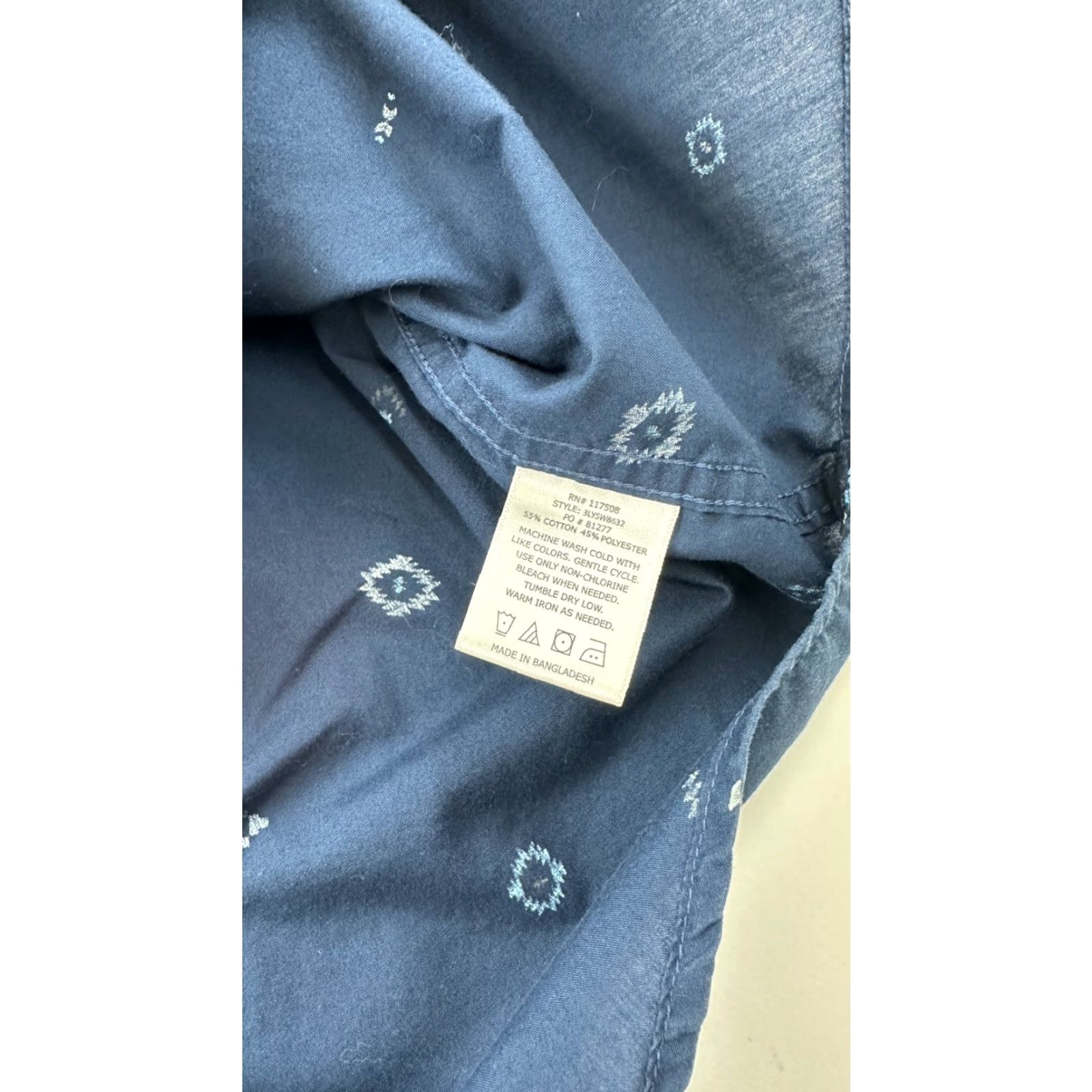 Levi's Levi's Button-Up Shirt Mens Small Blue Geometric Cotton Short Sleeve Casual Size US S / EU 44-46 / 1 - 5 Thumbnail