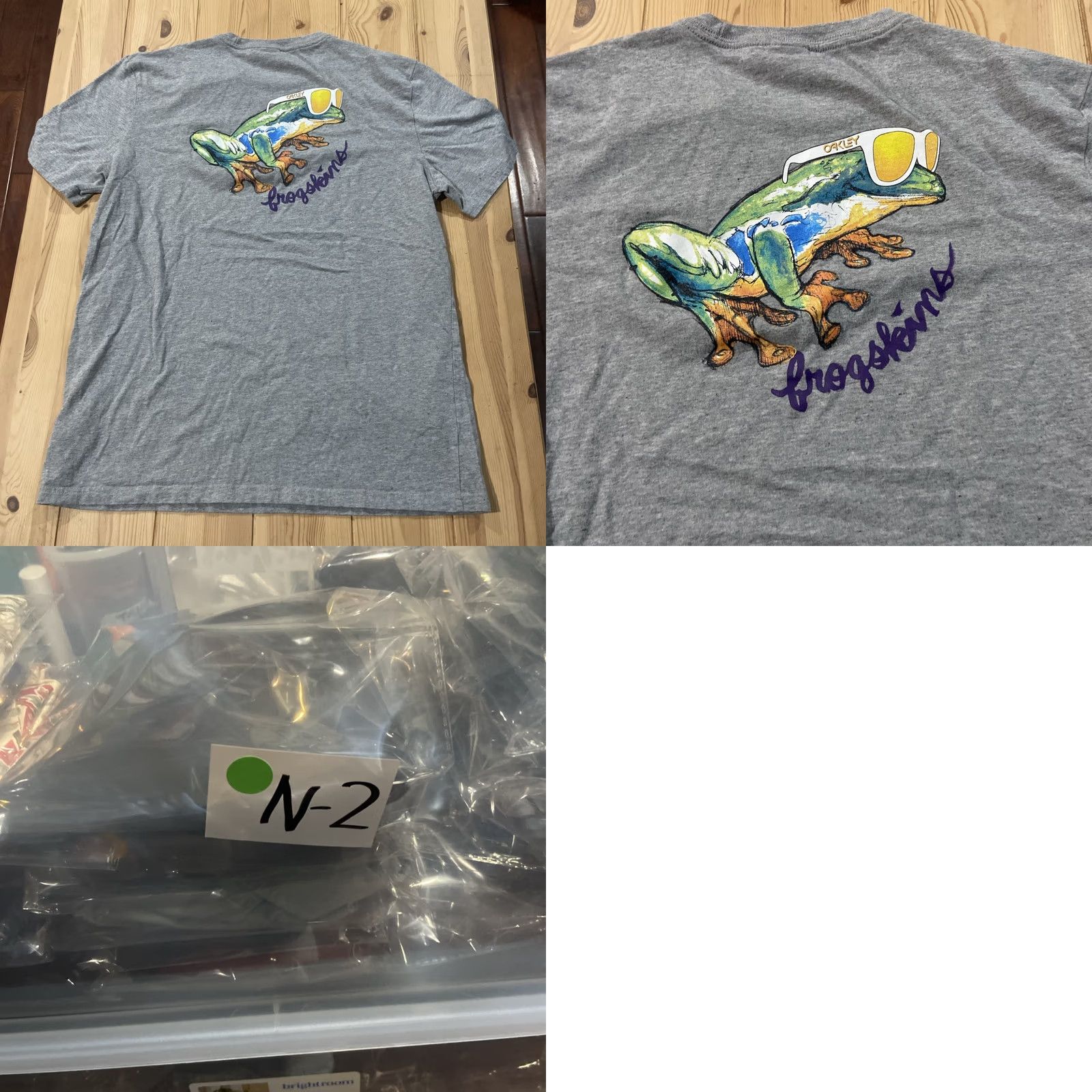 Oakley Oakley T-Shirt Unisex Adults L Gray Frog T-Shirt Frogskins Size US L / EU 52-54 / 3 - 8 Thumbnail