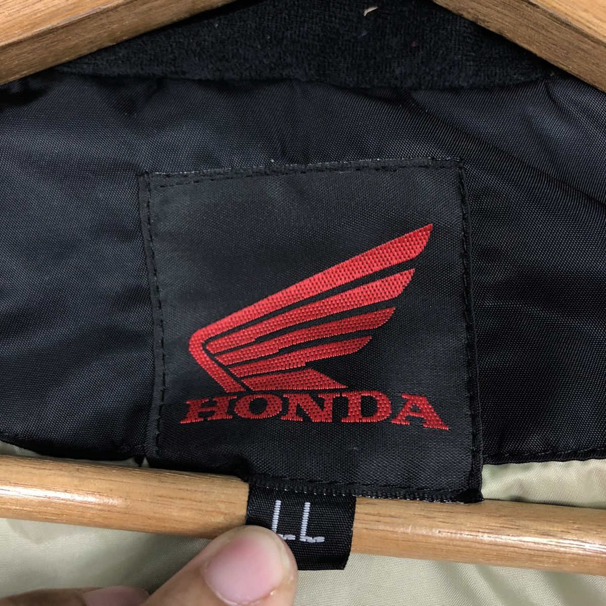 Vintage 📌Vintage Racing Jacket Motorcycle Honda Big Logo Spell Out Size US L / EU 52-54 / 3 - 19 Thumbnail