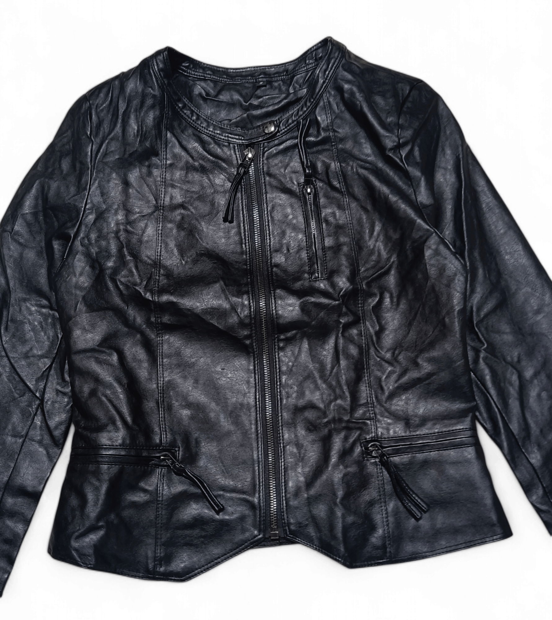Vintage JULLY-4 Women's Lady Biker Motorcycle Faux Leather Jacket Size S / US 4 / IT 40 - 2 Thumbnail