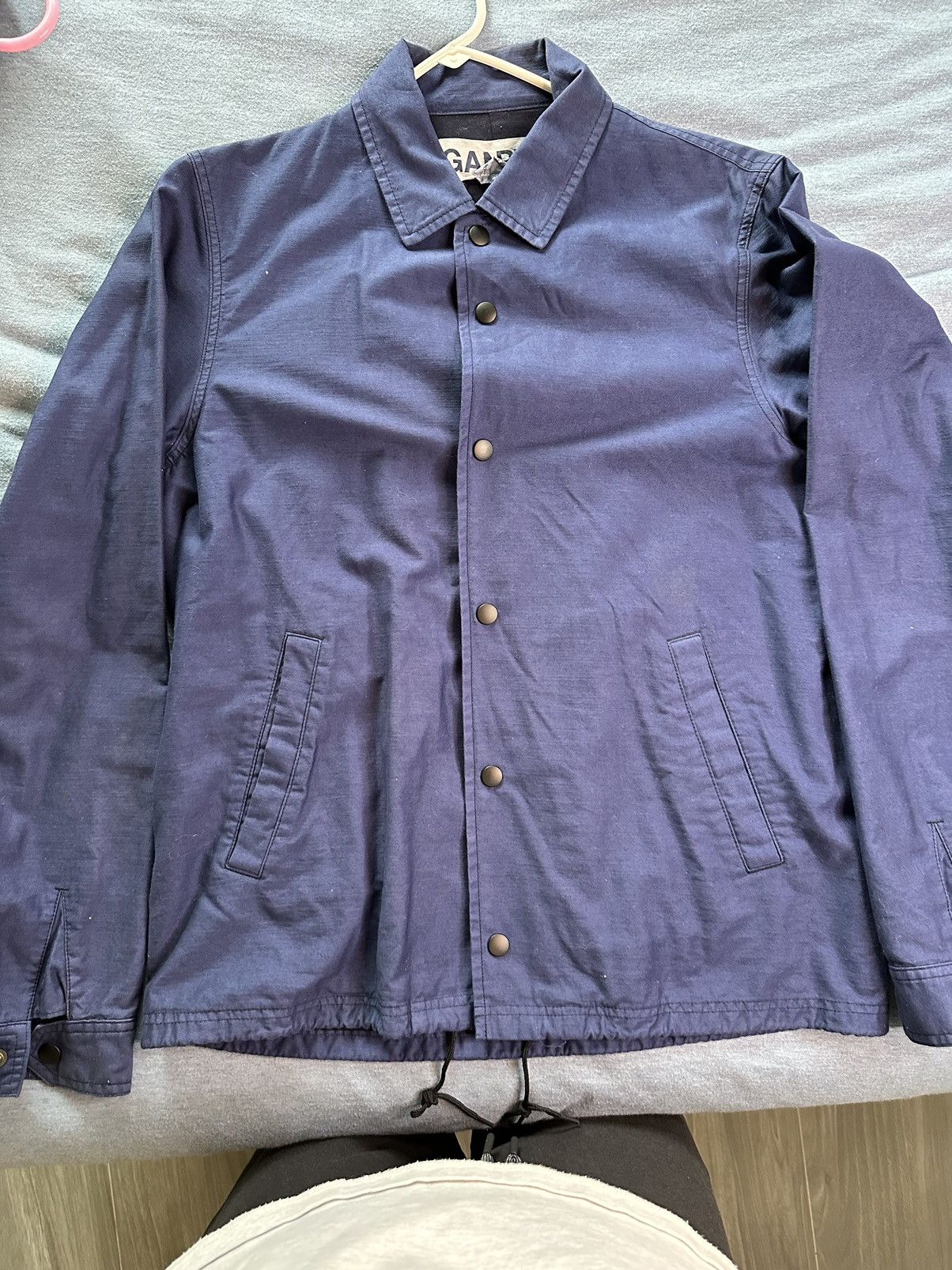 Ganryu Cotton Coaches Jacket Overdyed Blue Size US S / EU 44-46 / 1 - 1 Thumbnail