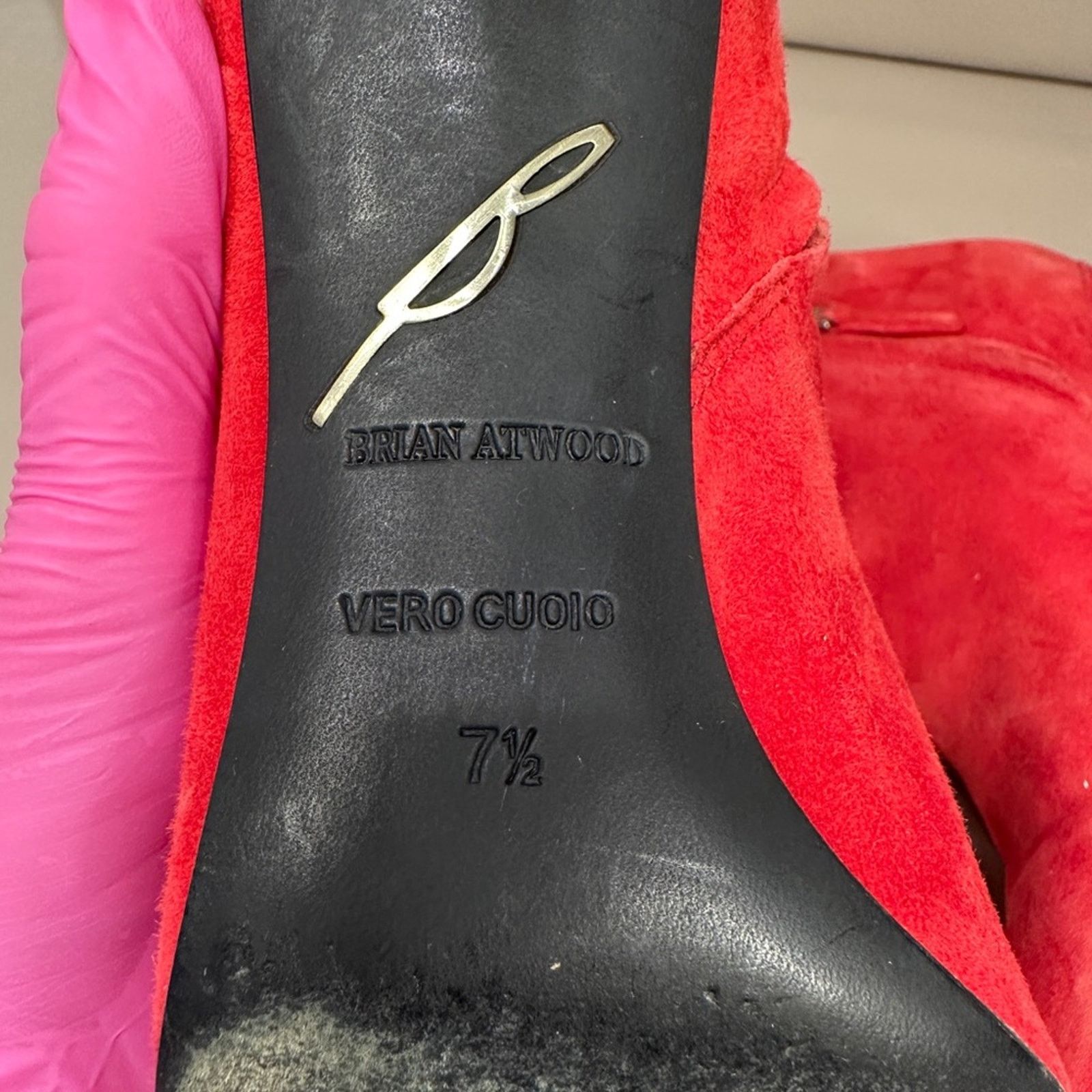 Brian Atwood Brian Atwood Mcalester Red Suede Ankle Boots Size US 7.5 / IT 37.5 - 3 Thumbnail