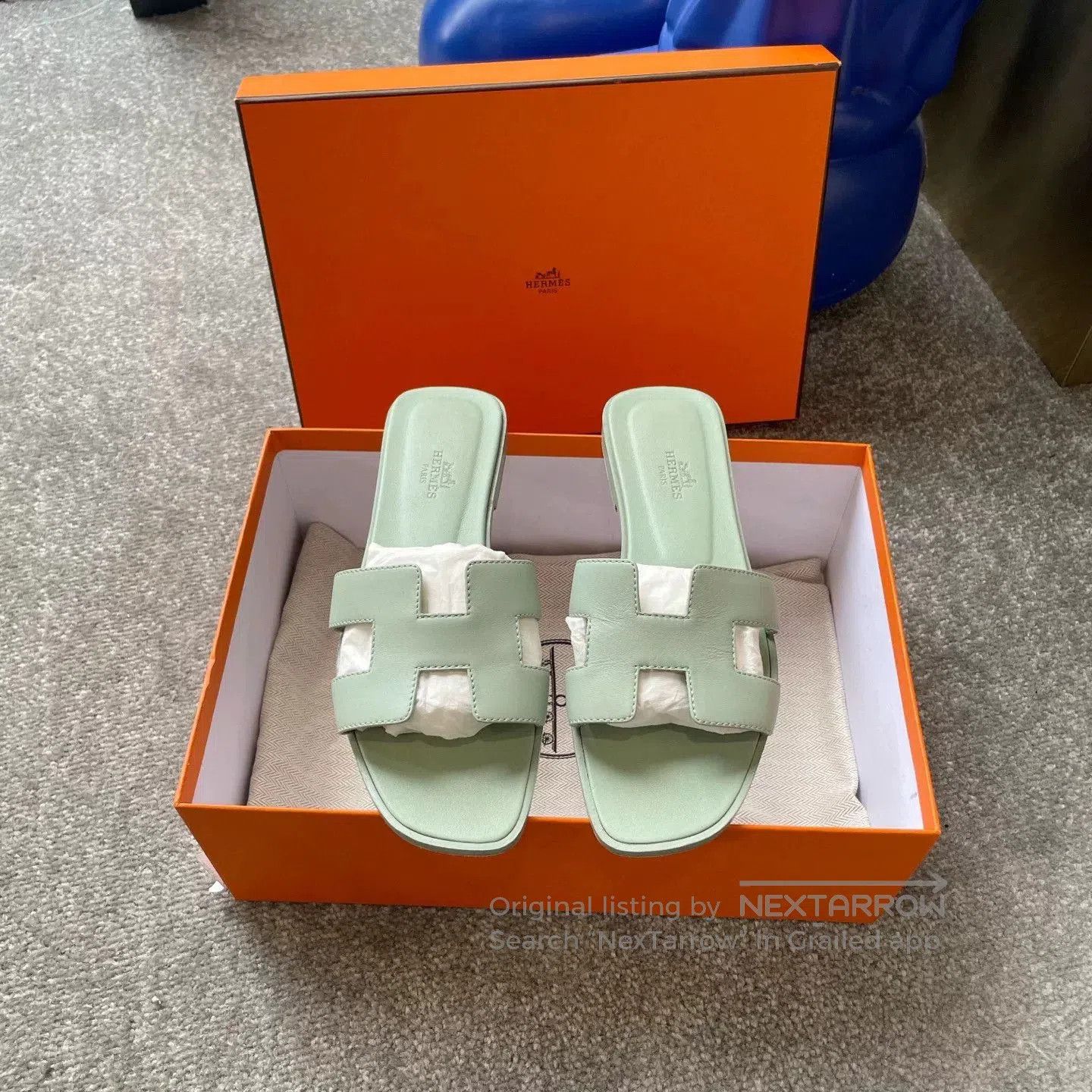 Hermes Hermès Green H Slippers. Size US 6 / IT 36 - 2 Thumbnail