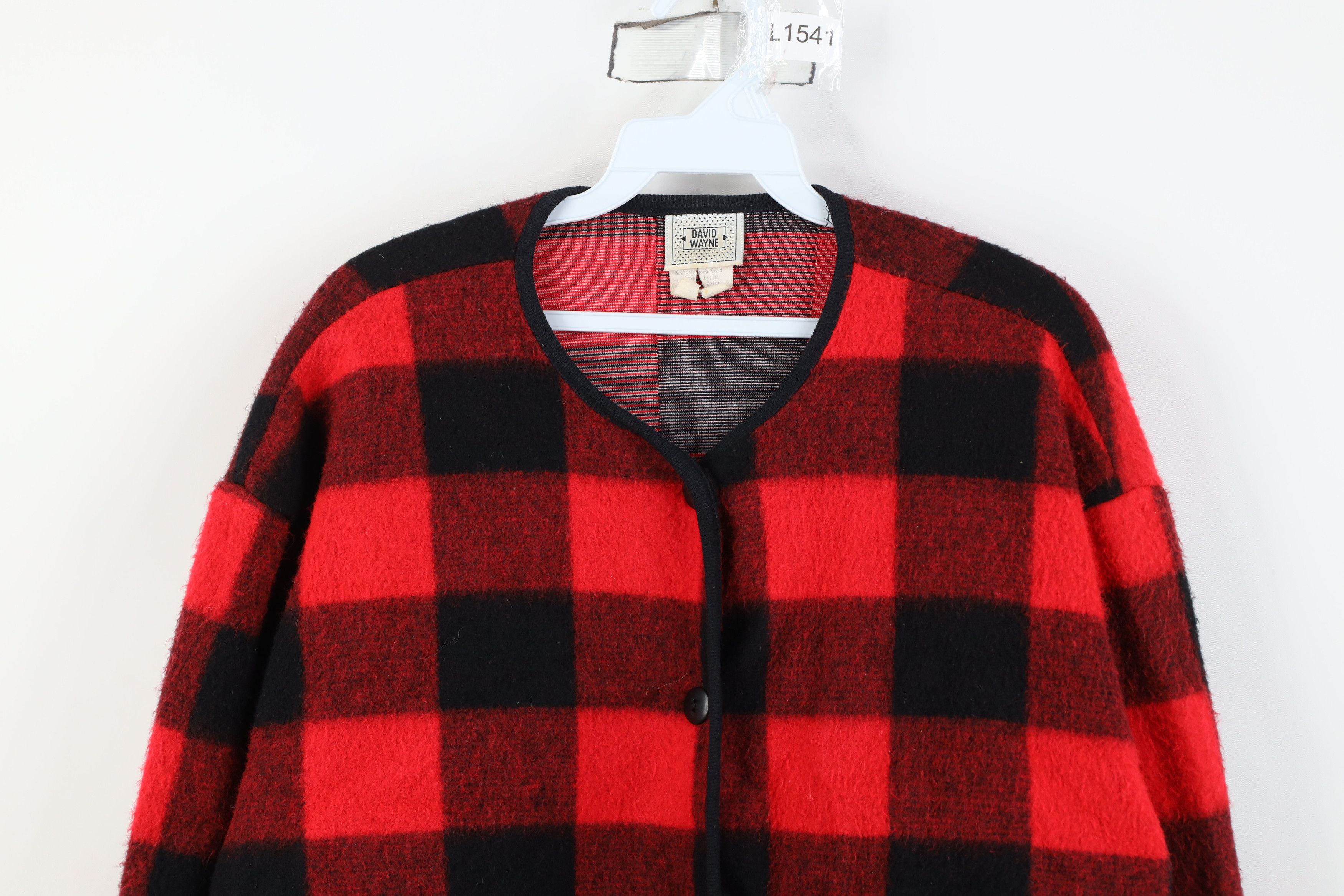 Vintage Vintage 90s Streetwear Plaid Fleece Cardigan Sweater USA Size M / US 6-8 / IT 42-44 - 2 Thumbnail