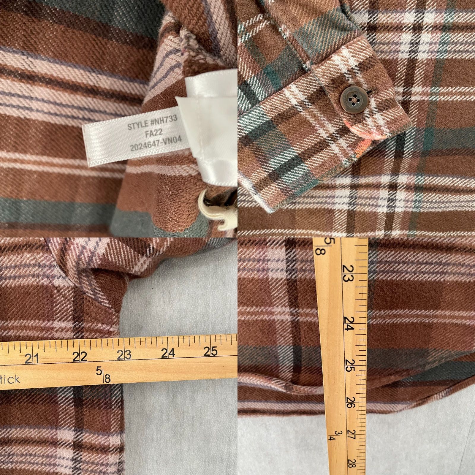 Madewell Madewell Button-Up Flannel Cotton Brown Plaid Easy Fit Mens L Pocket Shirt Size US L / EU 52-54 / 3 - 8 Thumbnail