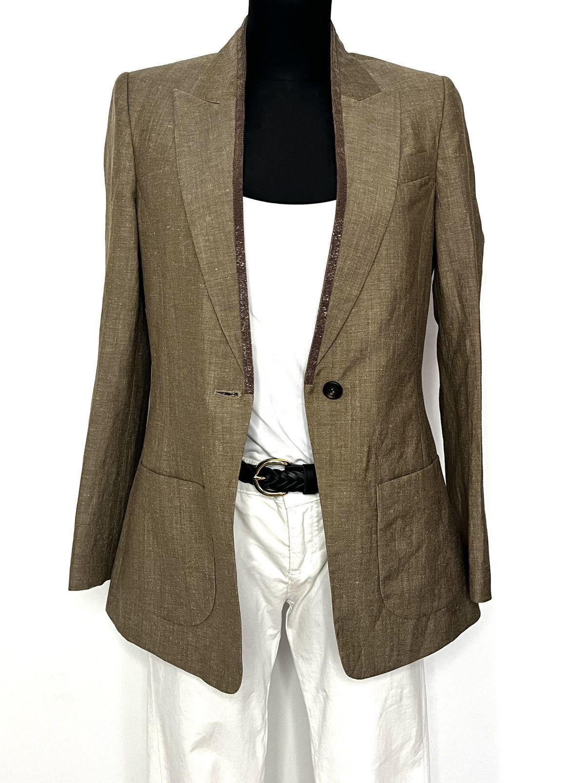 Brunello Cucinelli Italian premium brand jacket made of virgin wool and linen Size M / US 6-8 / IT 42-44 - 12 Thumbnail